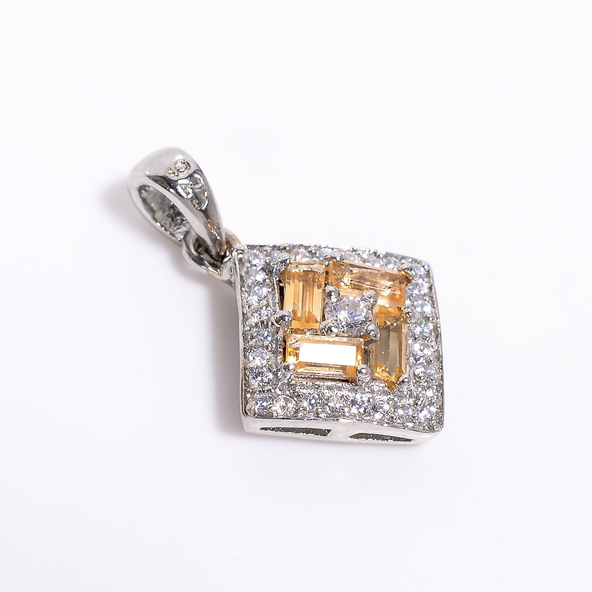 Natural Imperial Topaz Pendant: 925 Sterling Silver Necklace