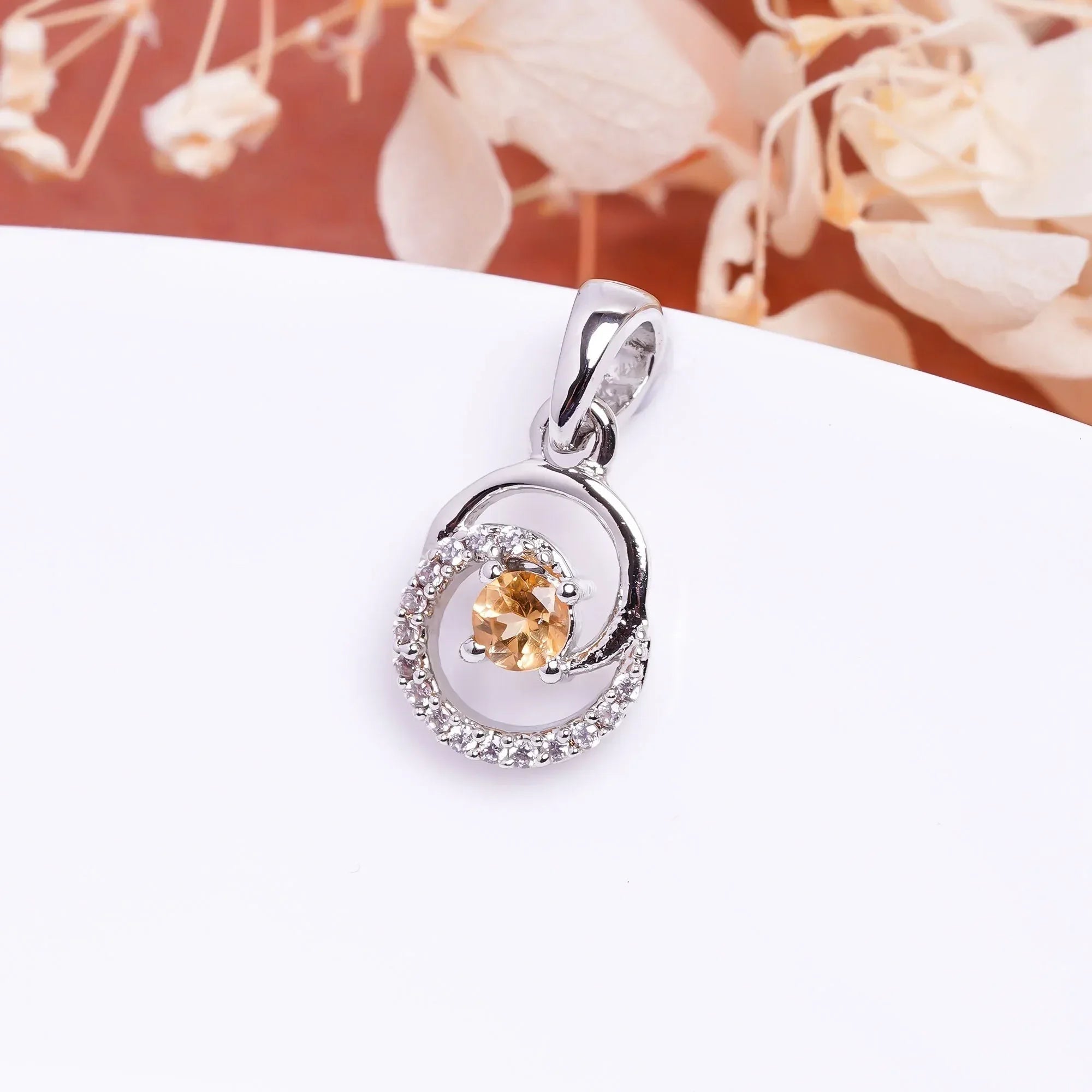 Handmade Imperial Topaz Pendant: 925 Sterling Silver Necklace
