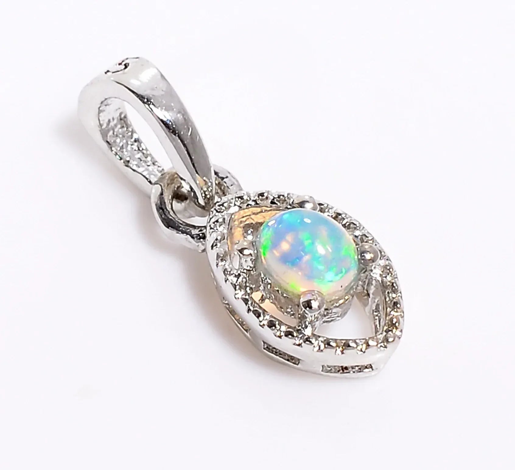 Ethiopian Opal Pendant: 925 Sterling Silver Gemstone Jewelry