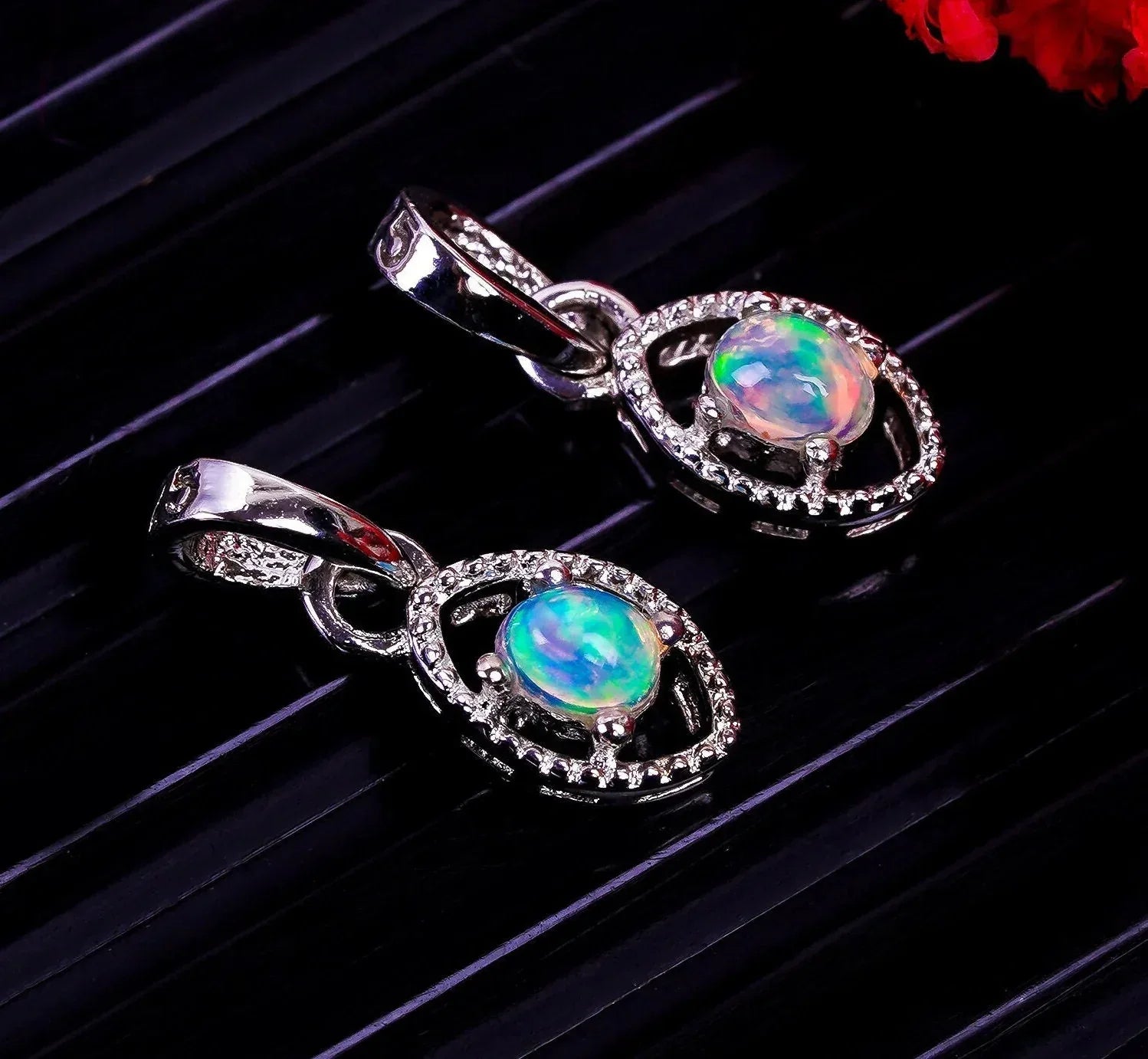 Ethiopian Opal Pendant: 925 Sterling Silver Gemstone Jewelry