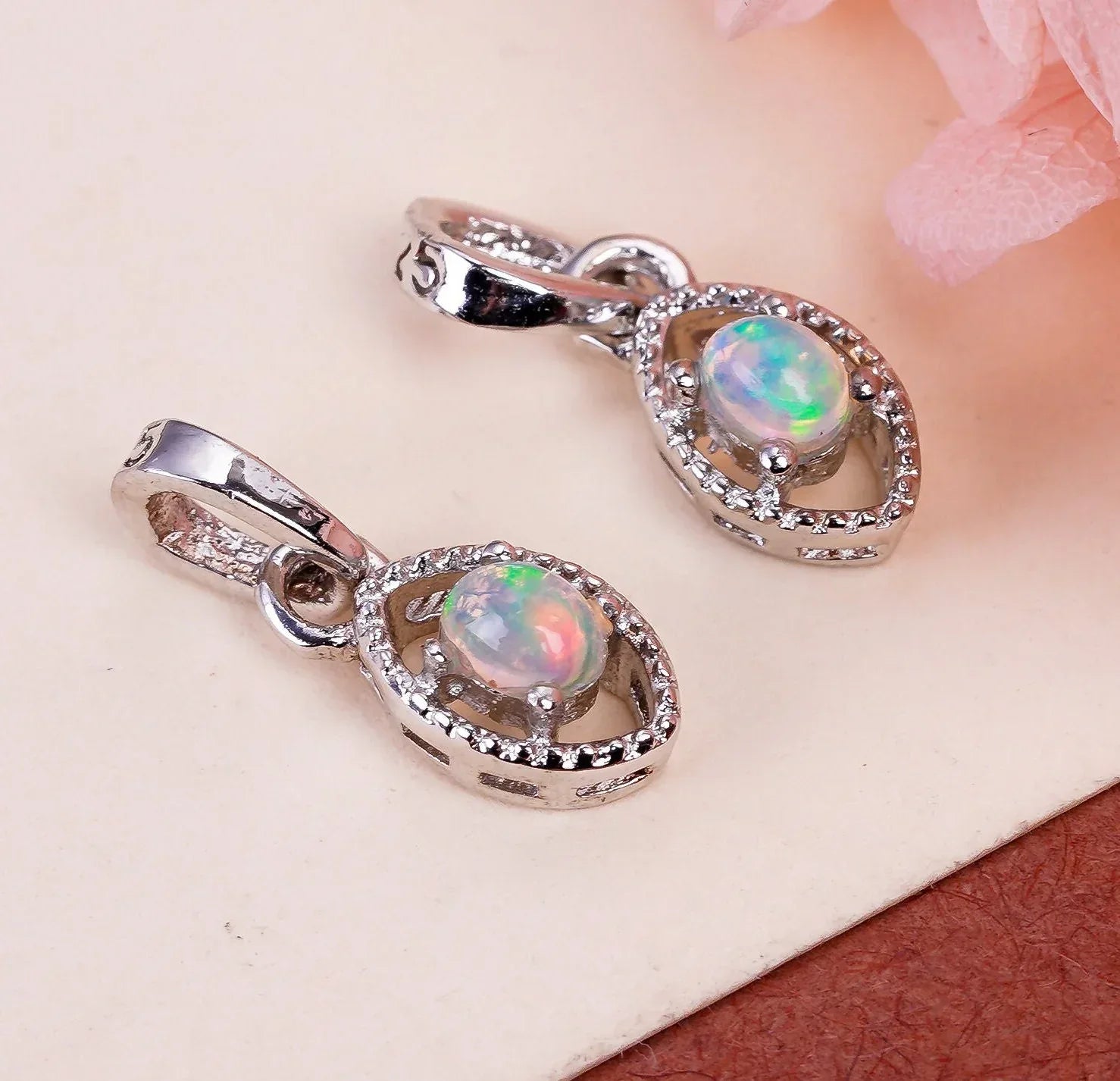 Ethiopian Opal Pendant: 925 Sterling Silver Gemstone Jewelry