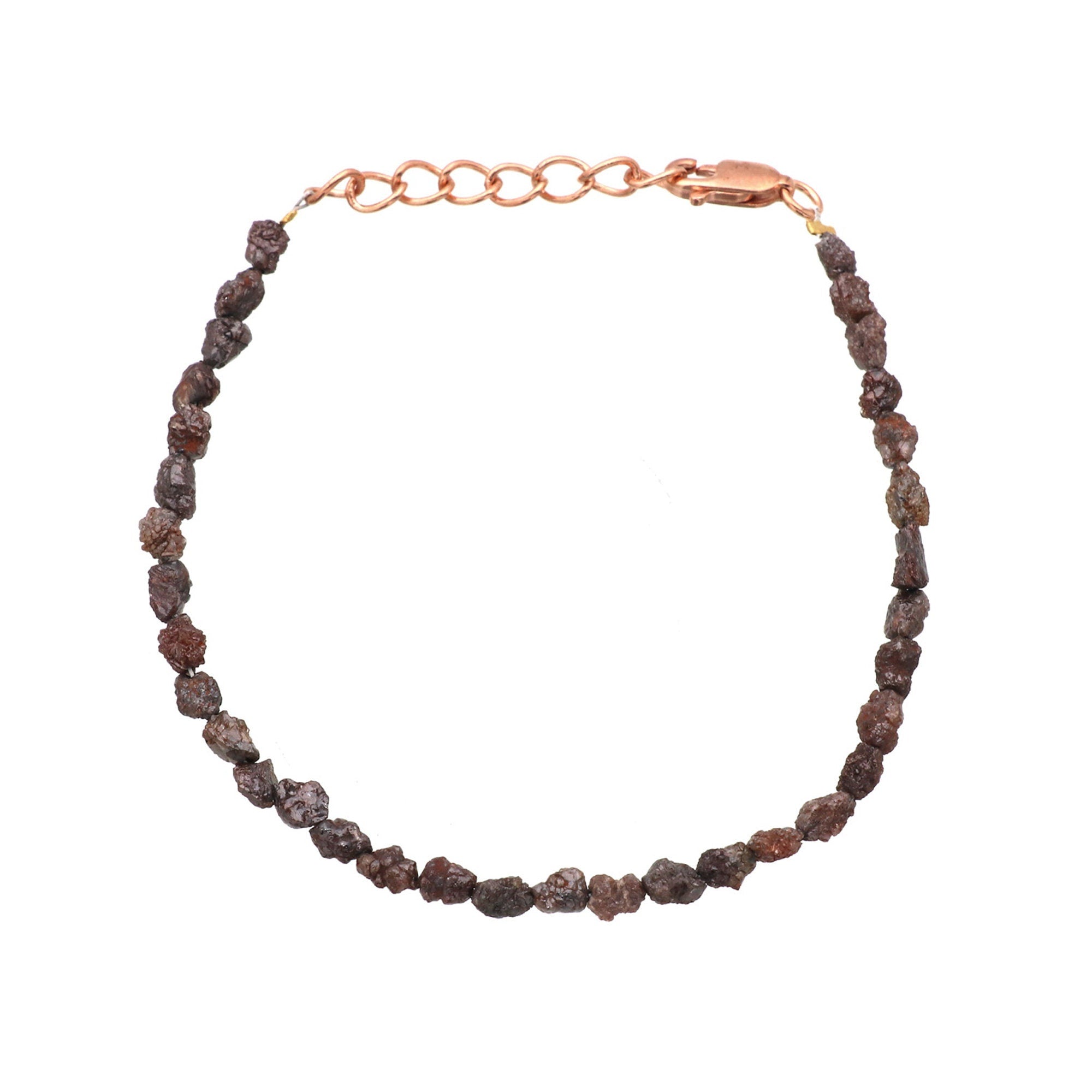 Raw Diamond Beads Bracelet in Silver – Boho Minimalist Adjustable Jewelry