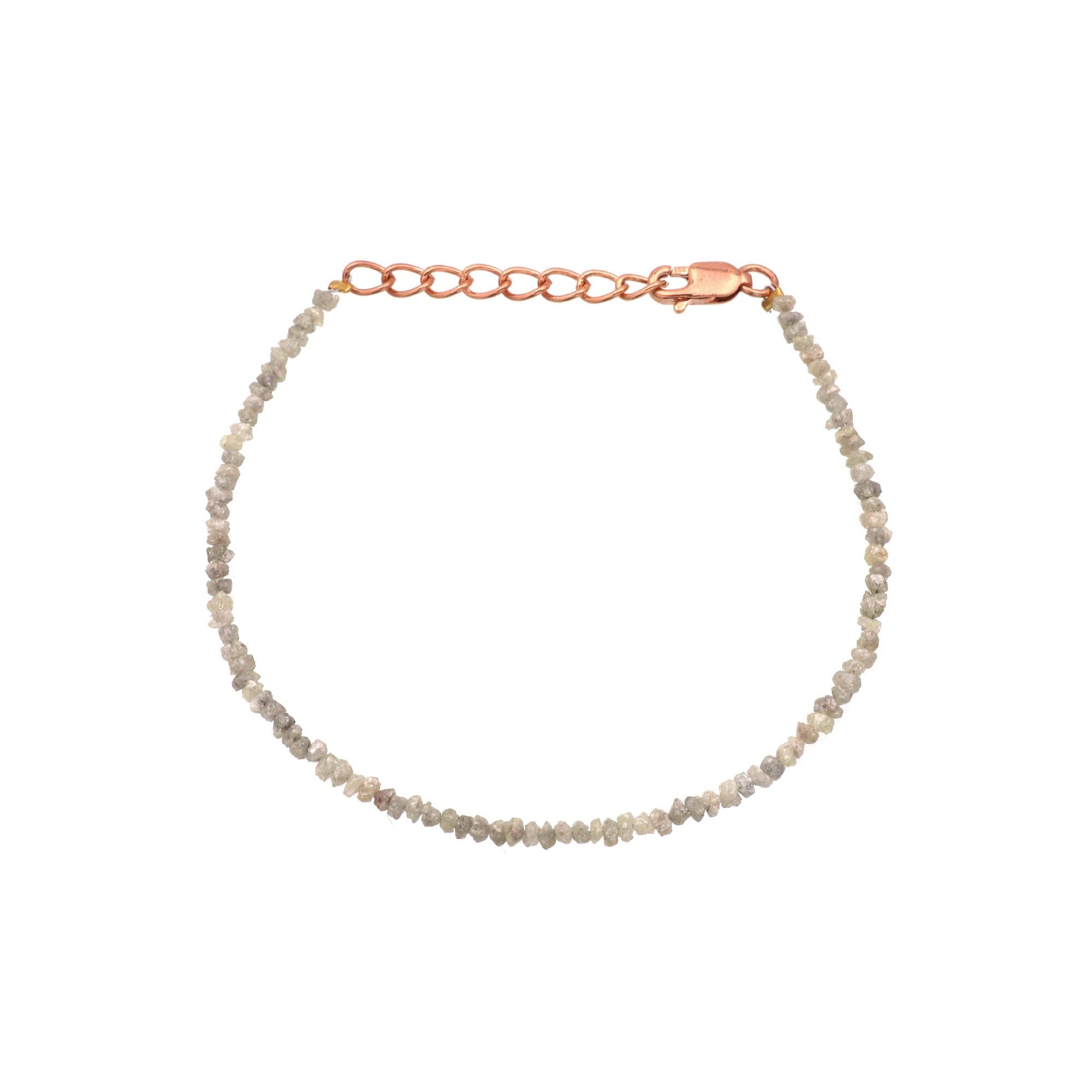 Diamond Chip Beads Bracelet – Sterling Silver Dainty Layering Bracelet