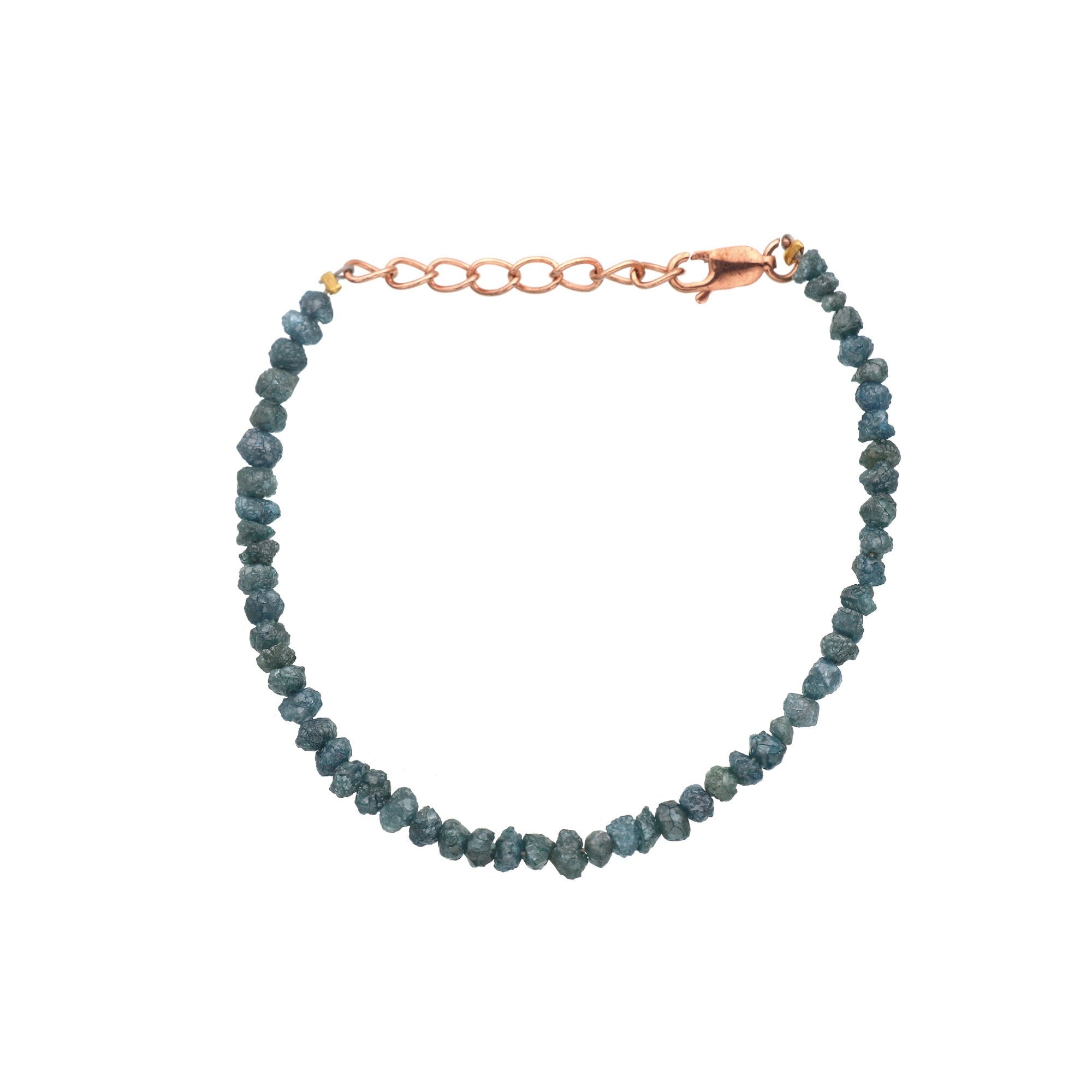 Handmade Silver Diamond Chip Bracelet – Dainty Real Diamond Beads Jewelry