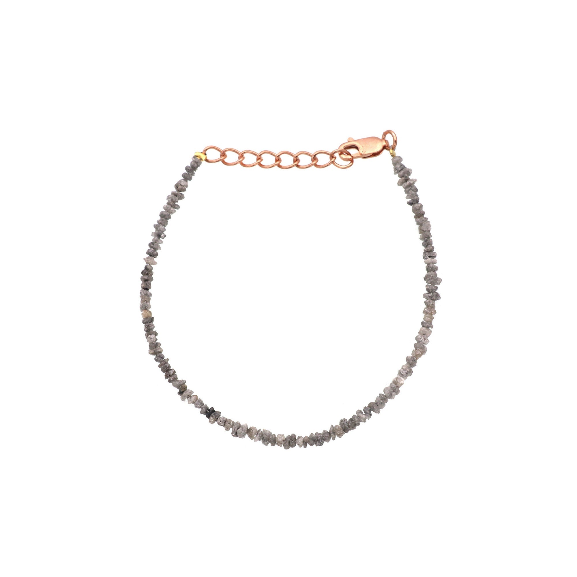 Natural Diamond Bead Bracelet in Sterling Silver – Elegant Minimalist Jewelry