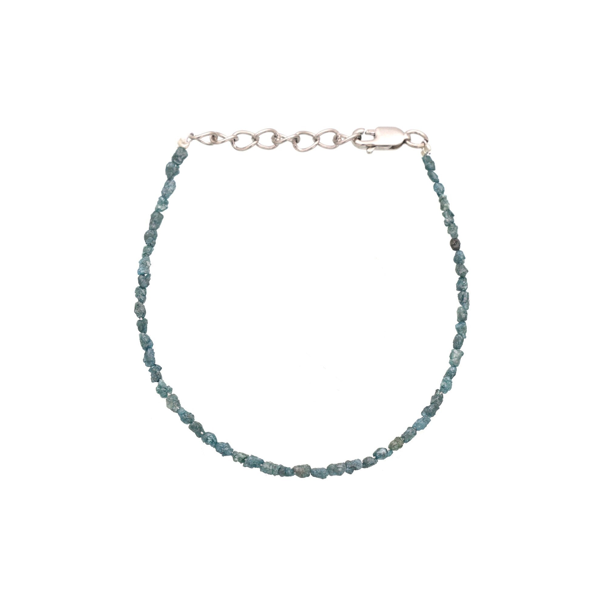 Natural Diamond Bead Bracelet in Sterling Silver – Elegant Minimalist Jewelry