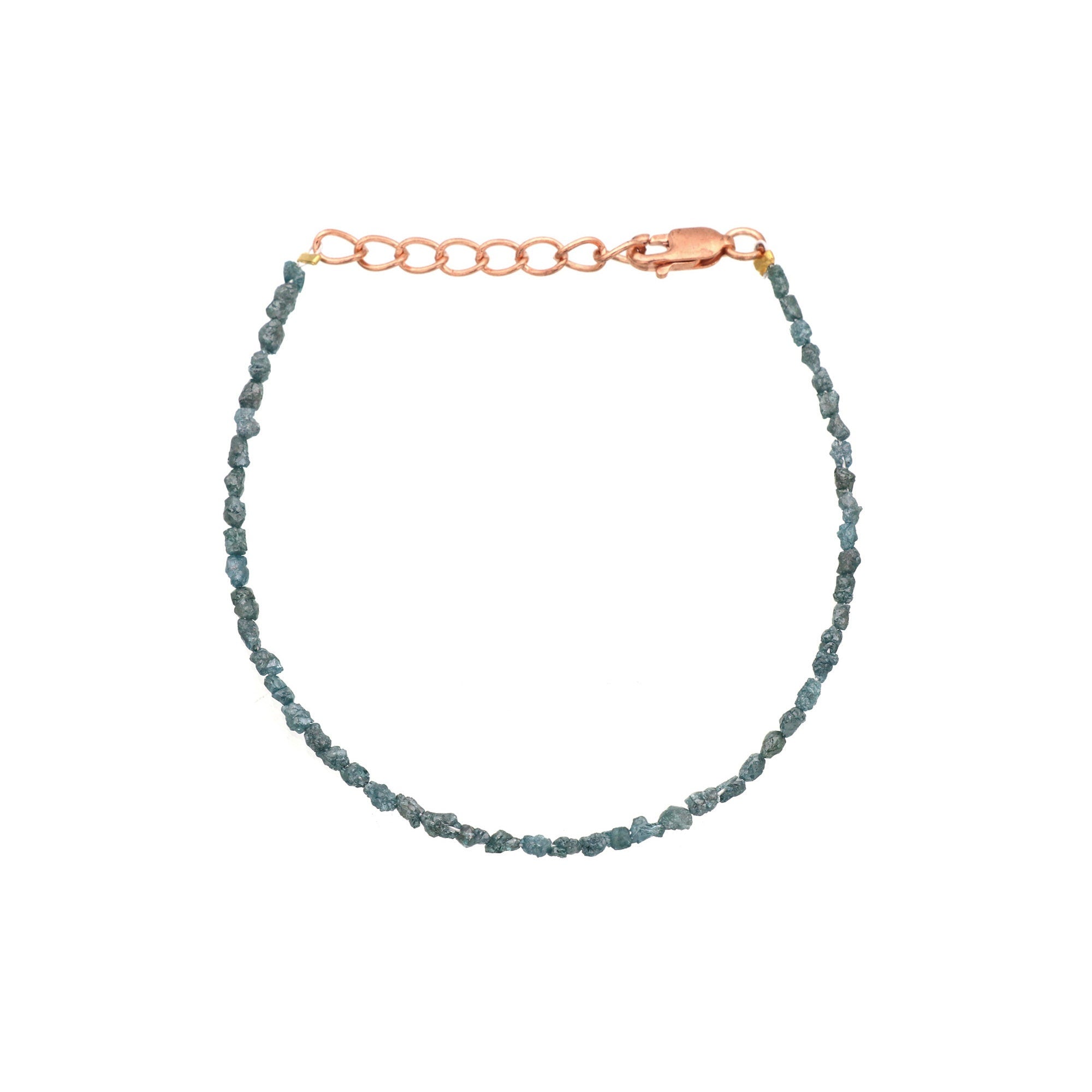 Natural Diamond Bead Bracelet in Sterling Silver – Elegant Minimalist Jewelry