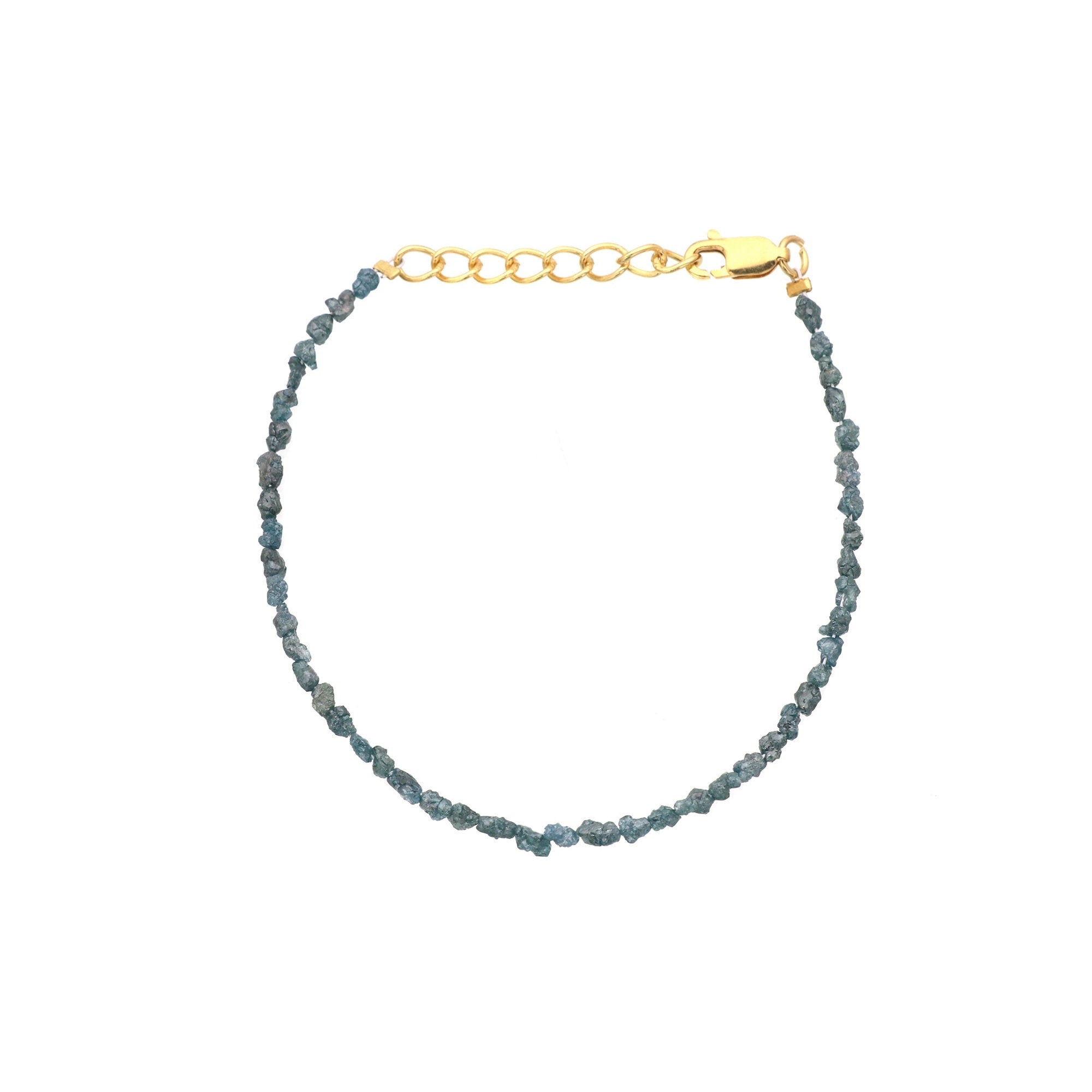 Natural Diamond Bead Bracelet in Sterling Silver – Elegant Minimalist Jewelry