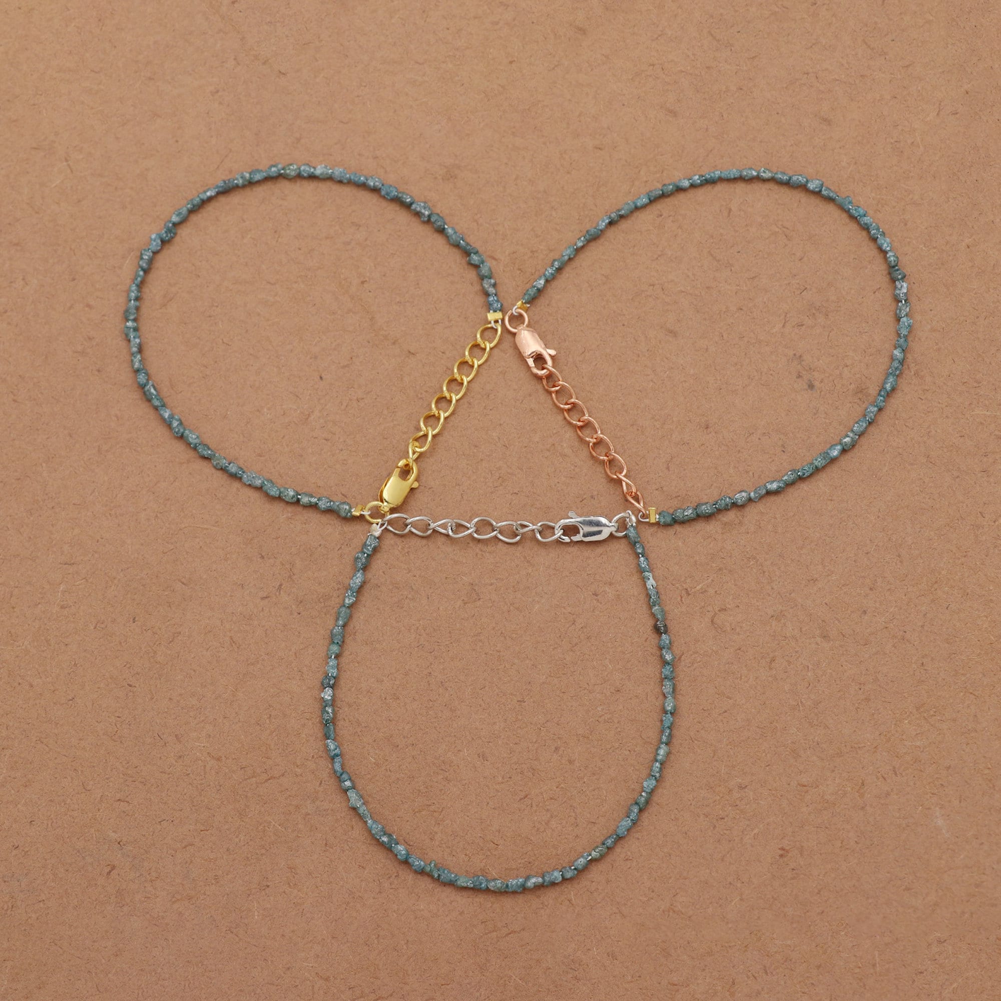 Natural Diamond Bead Bracelet in Sterling Silver – Elegant Minimalist Jewelry