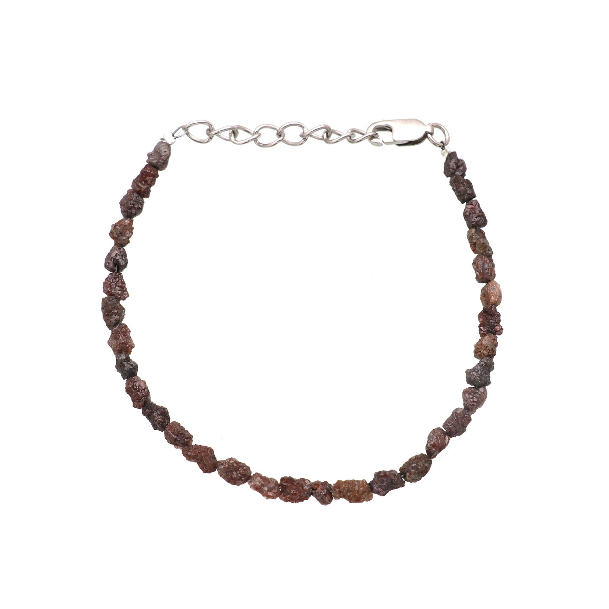 Raw Diamond Beads Bracelet in Silver – Boho Minimalist Adjustable Jewelry