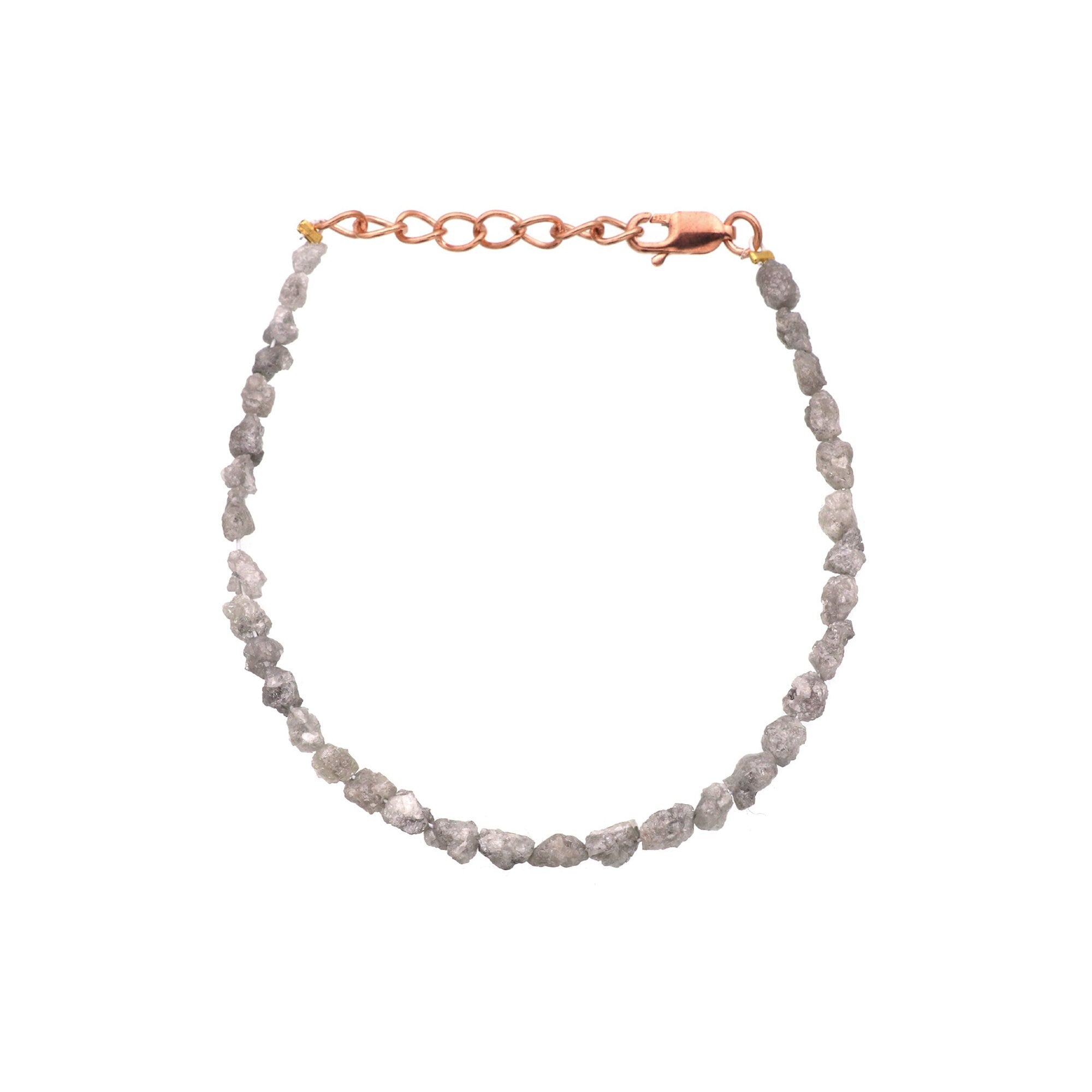 Natural Diamond Bead Bracelet in Sterling Silver – Elegant Minimalist Jewelry