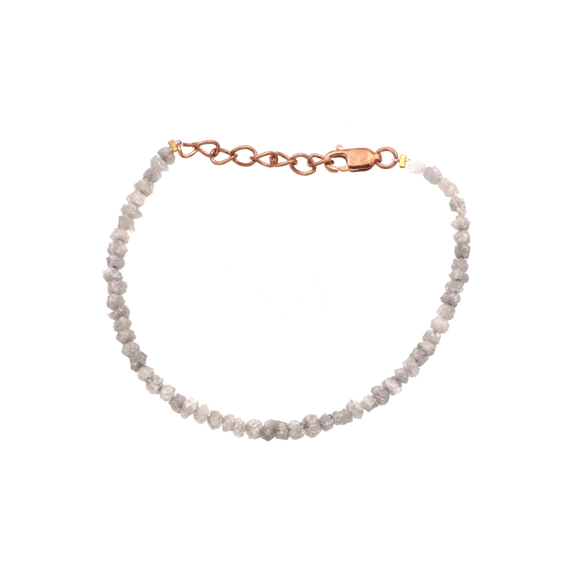 Natural Diamond Bead Bracelet in Sterling Silver – Elegant Minimalist Jewelry