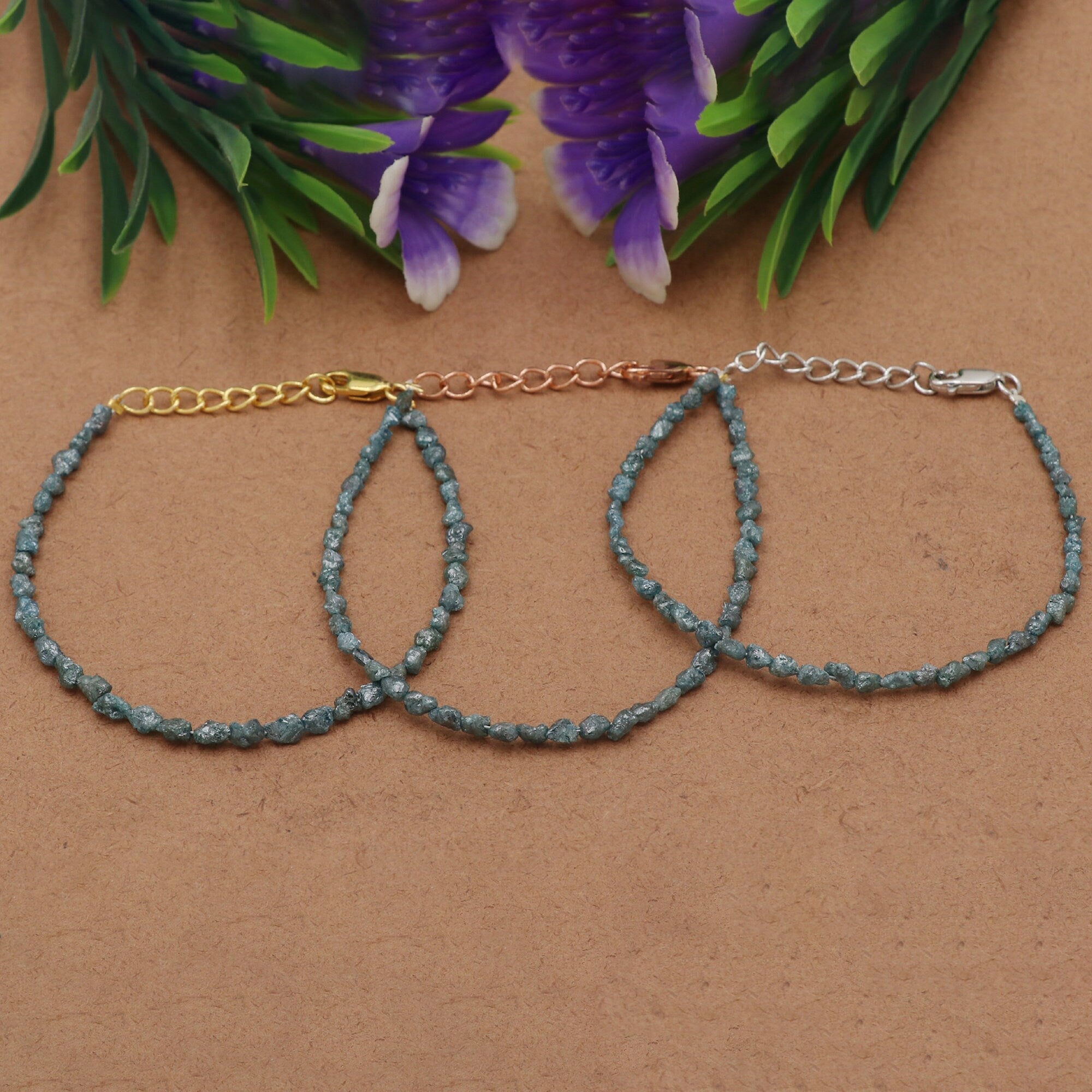 Minimalist Silver Bracelet with Natural Diamond Chips – Everyday Luxury Jewelry