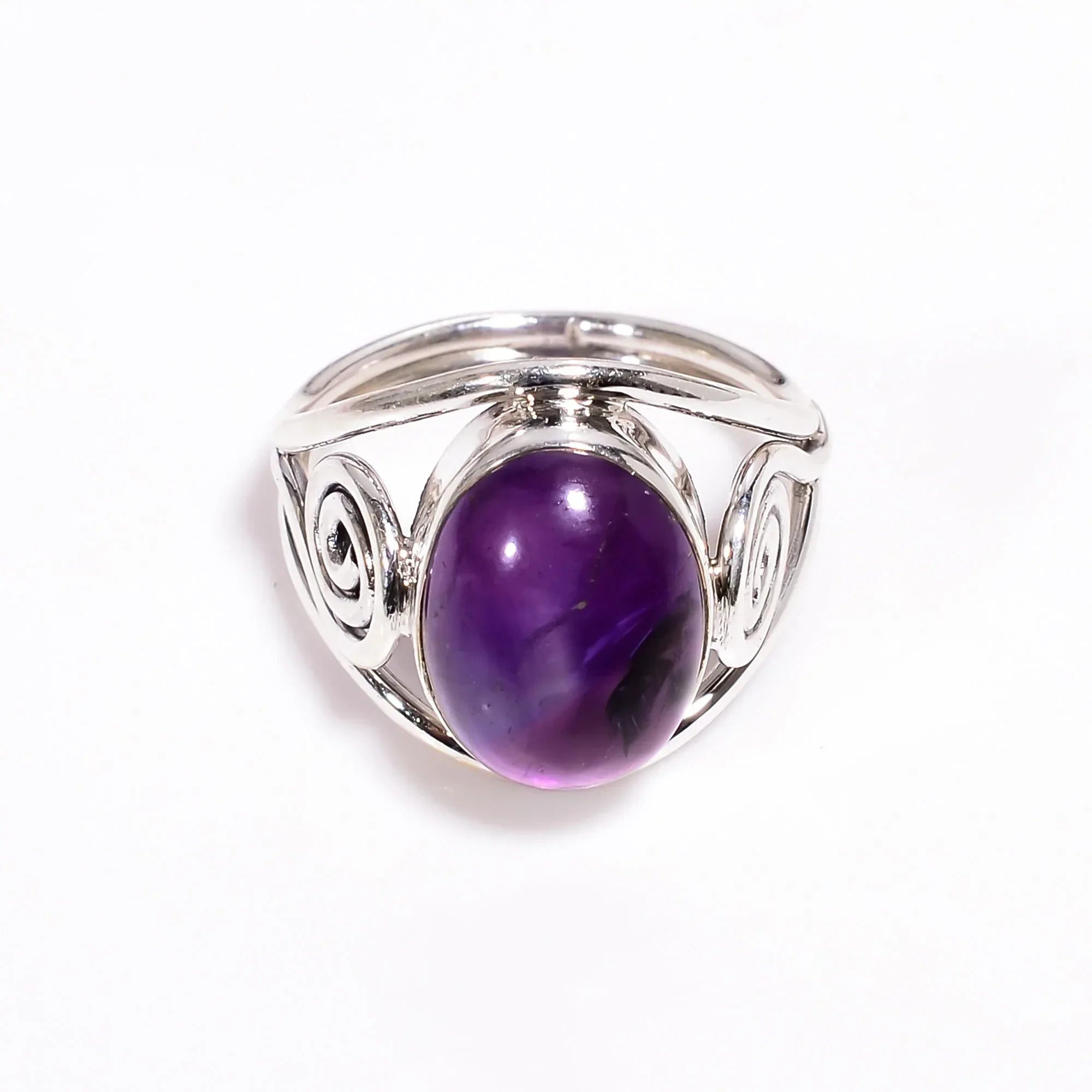Amethyst Sterling Silver Ring: Natural Gemstone, February Birthstone