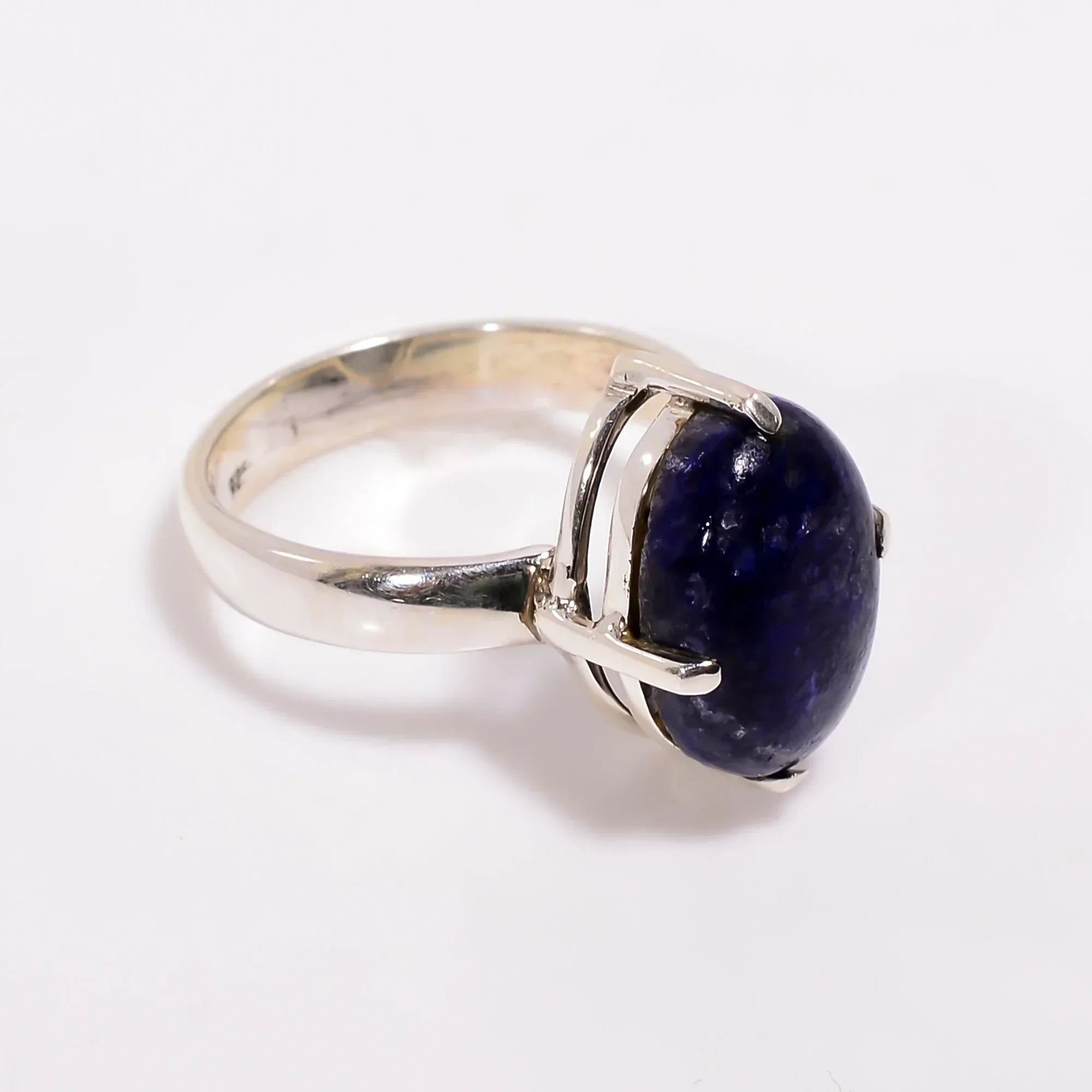 Handmade Lapis Lazuli Ring: 925 Sterling Silver Boho Jewelry