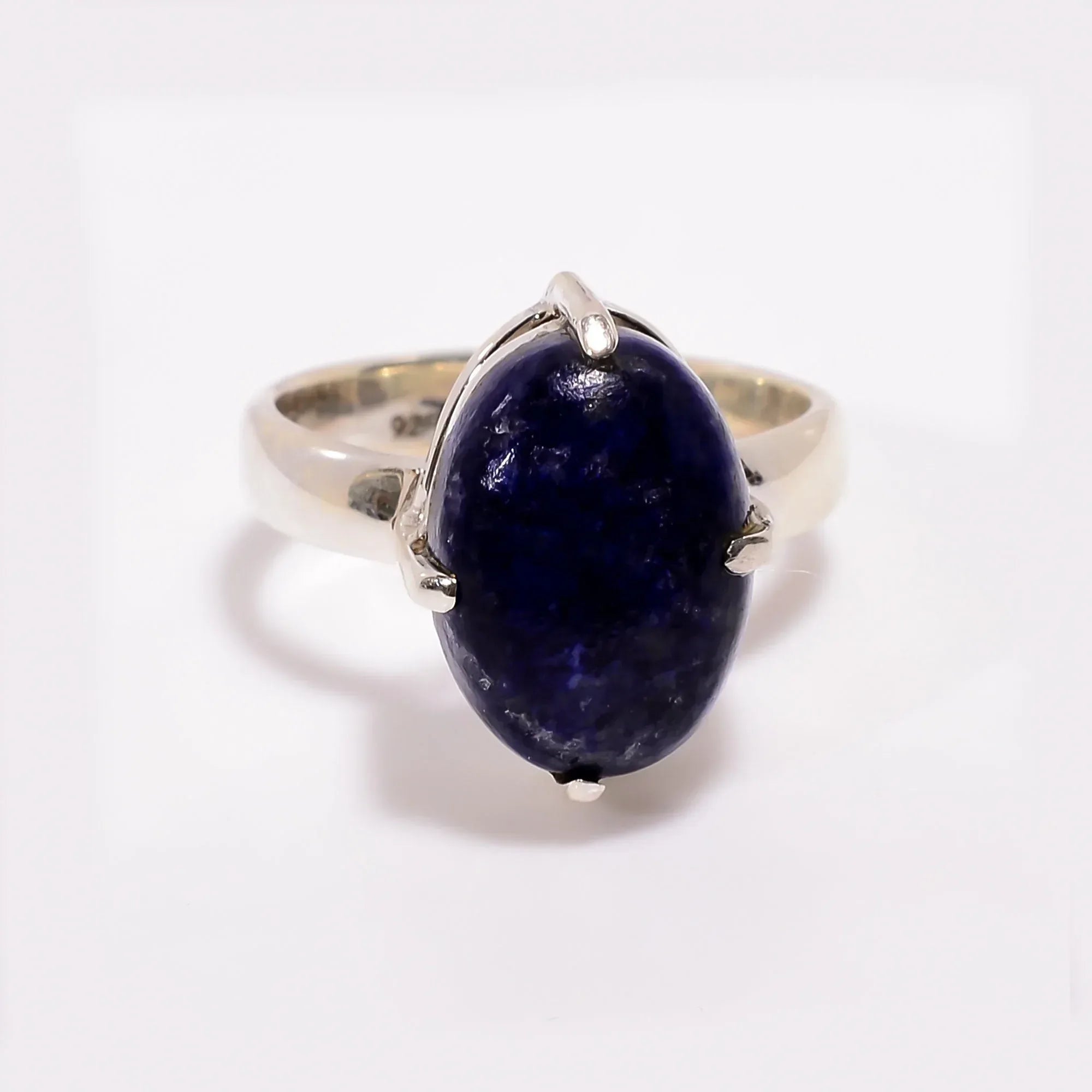 Handmade Lapis Lazuli Ring: 925 Sterling Silver Boho Jewelry