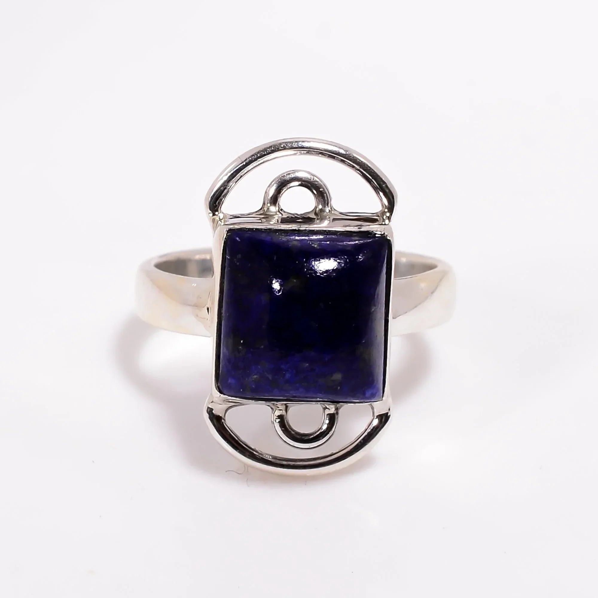 Handmade Lapis Lazuli Ring in 925 Sterling Silver Band