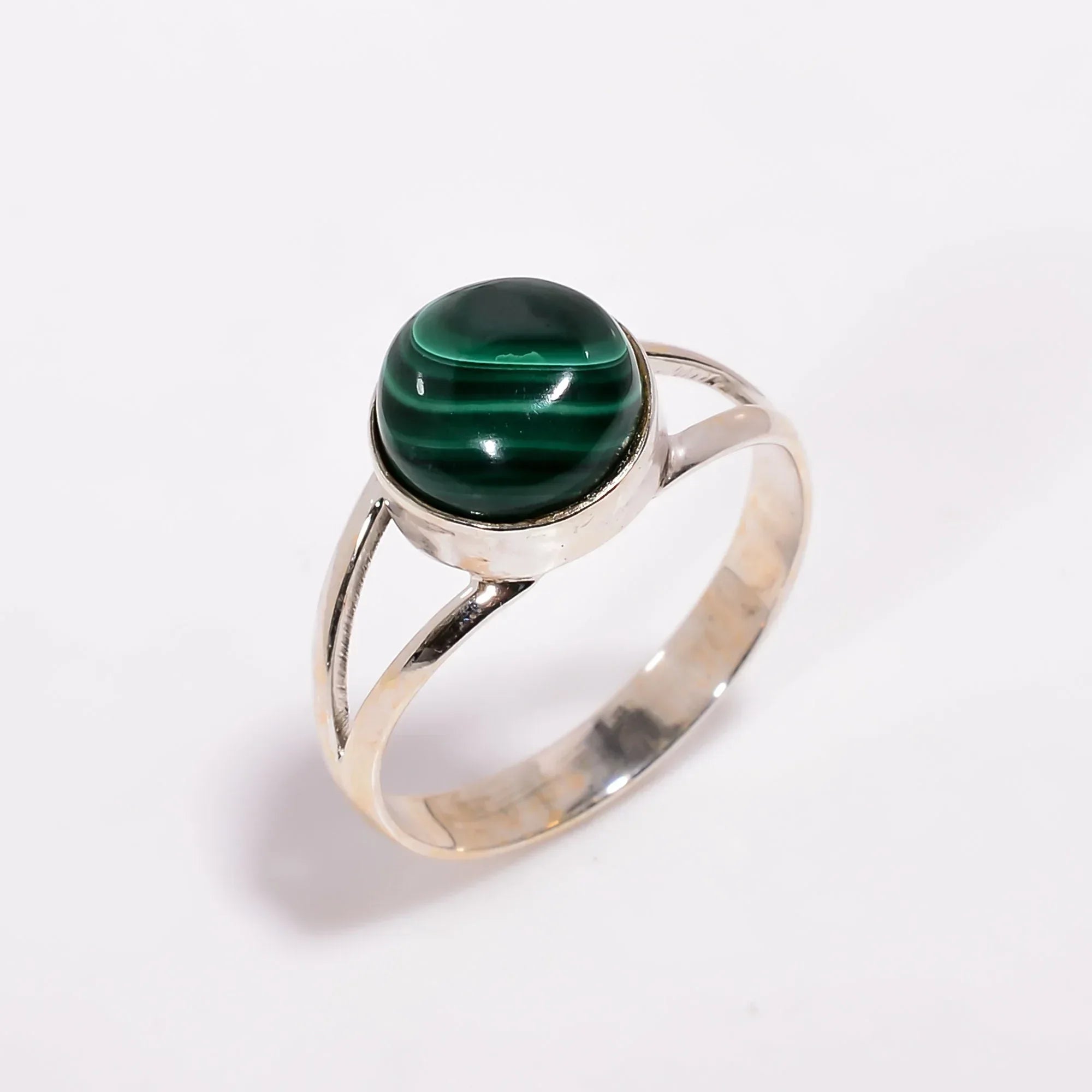Handmade 925 Sterling Silver Malachite Gemstone Ring - Ideal Anniversary Gift