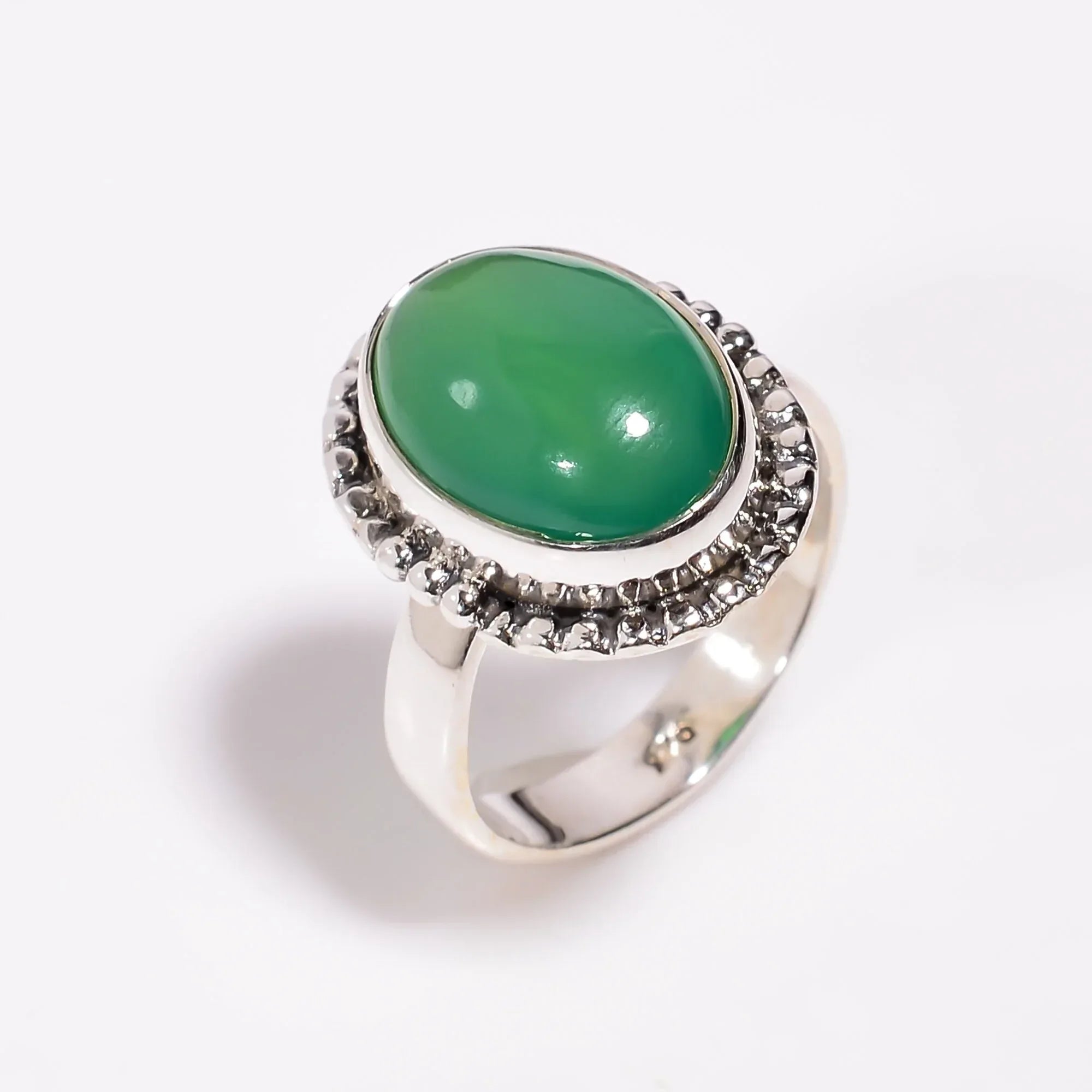 Green Onyx Sterling Silver Ring: Natural Gemstone Jewelry