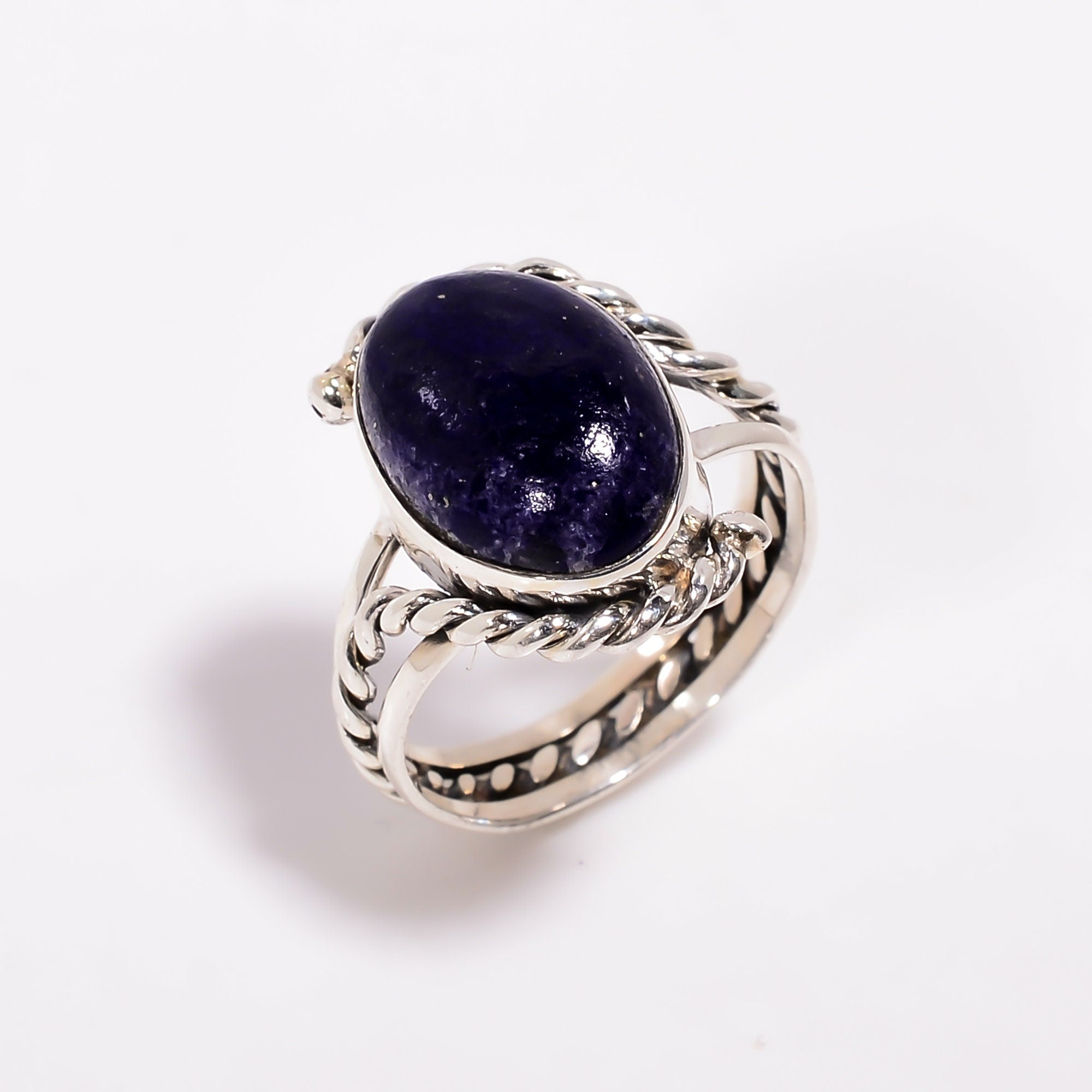Handmade Sterling Silver Lapis Lazuli Ring: Bohemian Jewelry Gift