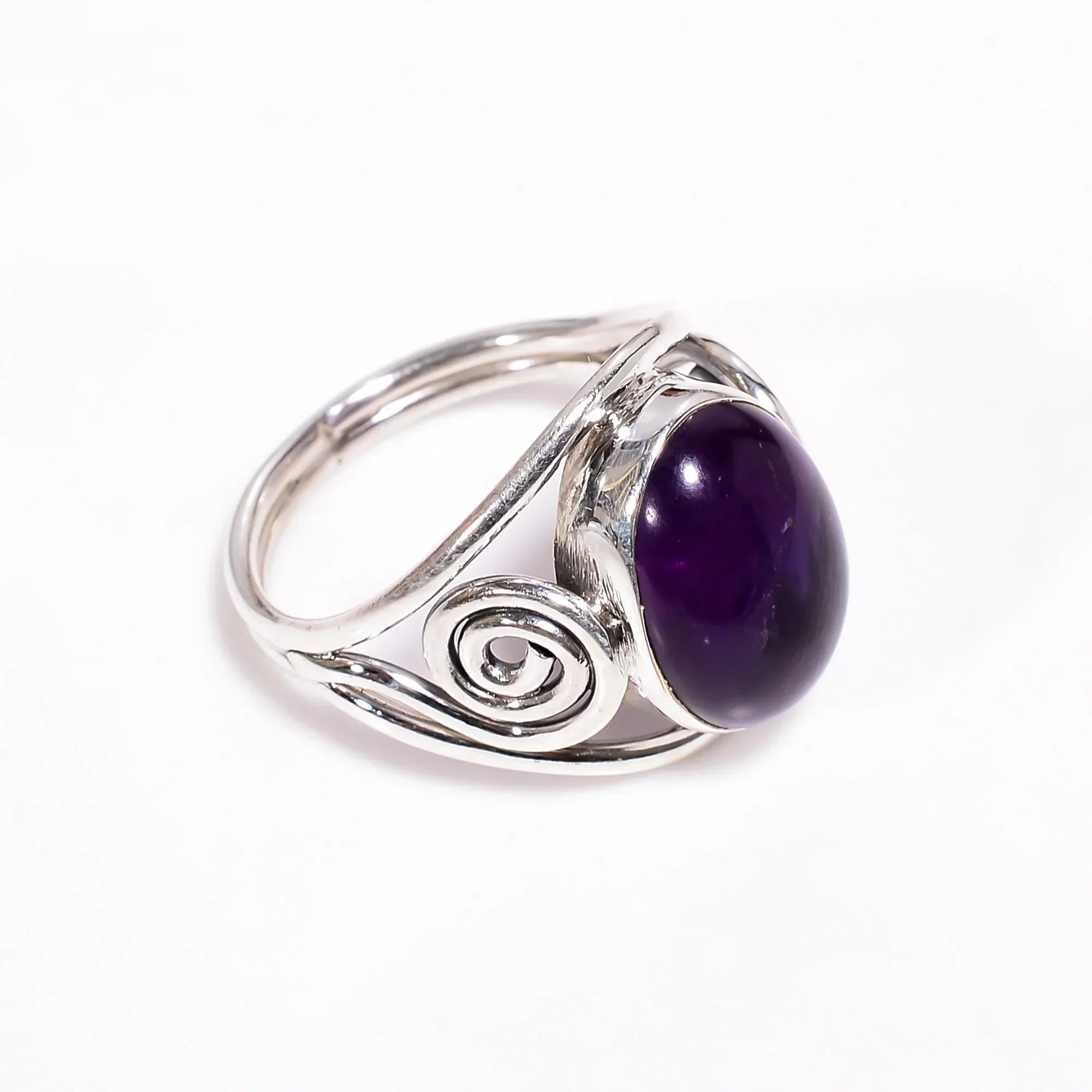 Amethyst Sterling Silver Ring: Natural Gemstone, February Birthstone