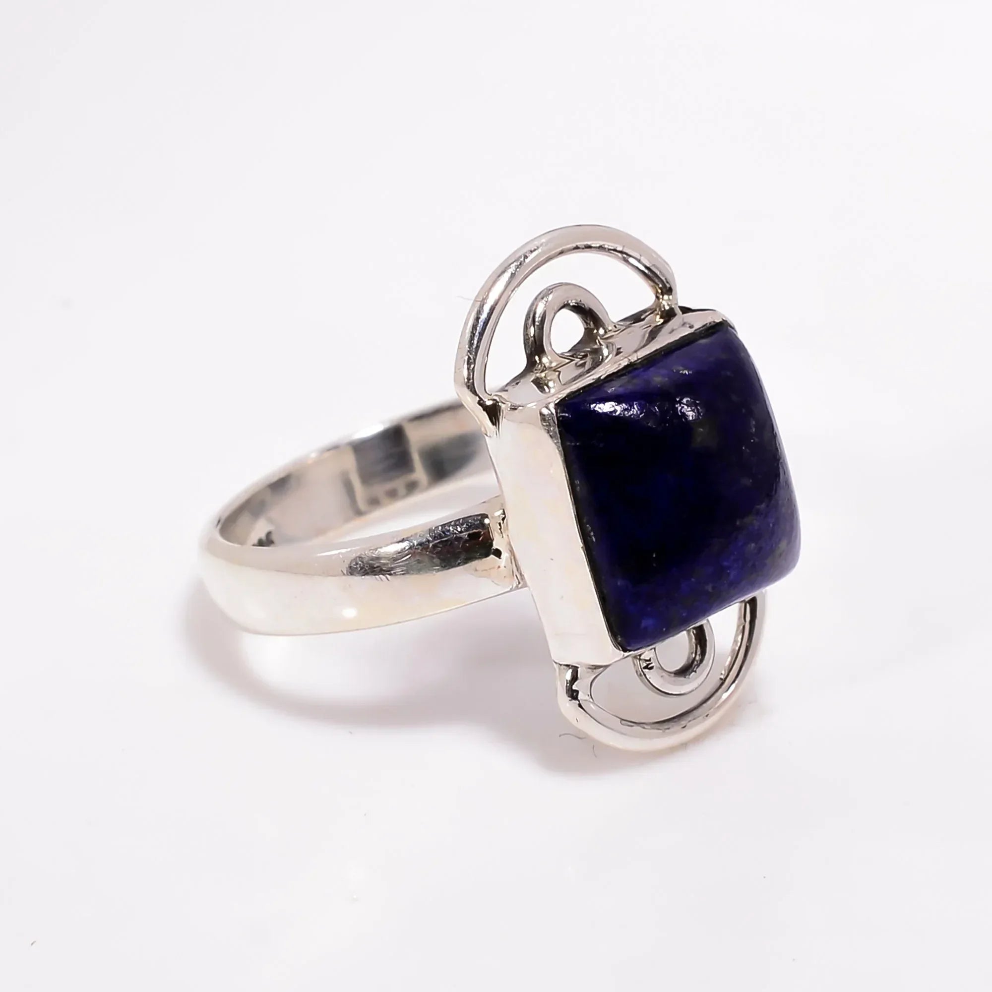 Handmade Lapis Lazuli Ring in 925 Sterling Silver Band