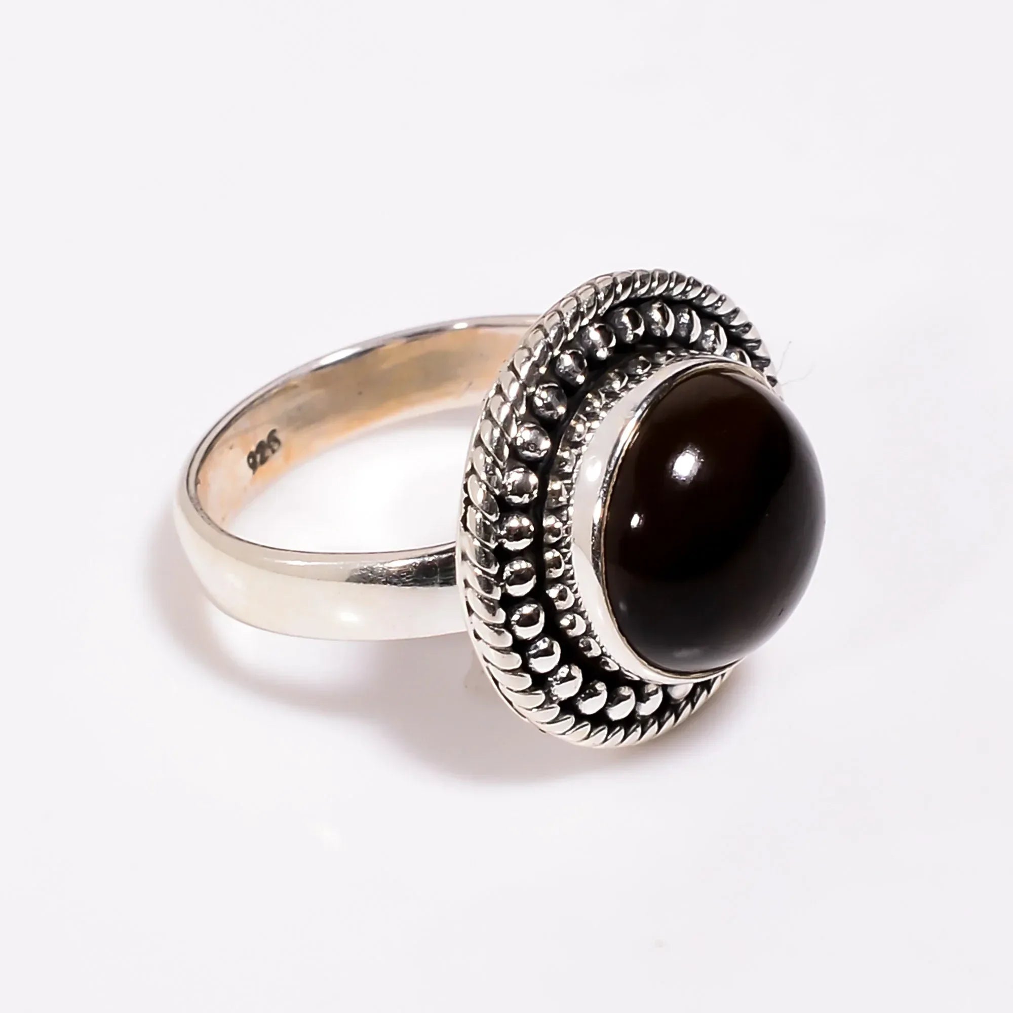 Handmade Smoky Quartz Ring: 925 Sterling Silver Gemstone Ring