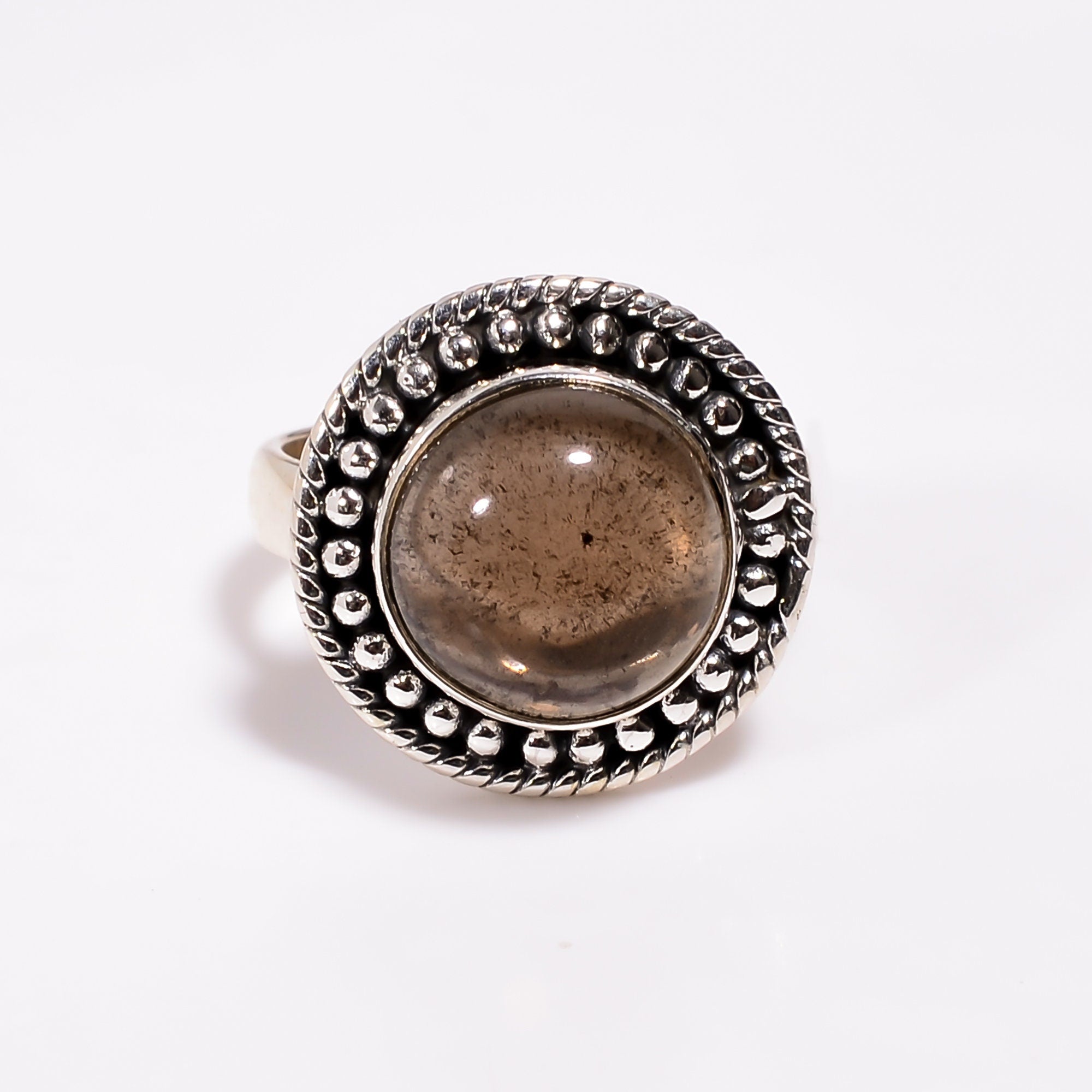 Handmade Smoky Quartz Ring: 925 Sterling Silver Gemstone Ring