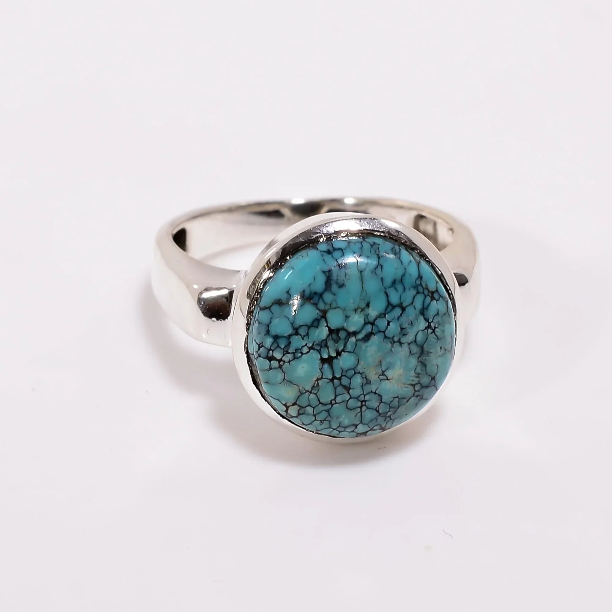 Handmade Turquoise Sterling Silver Ring: Adjustable Statement Jewelry
