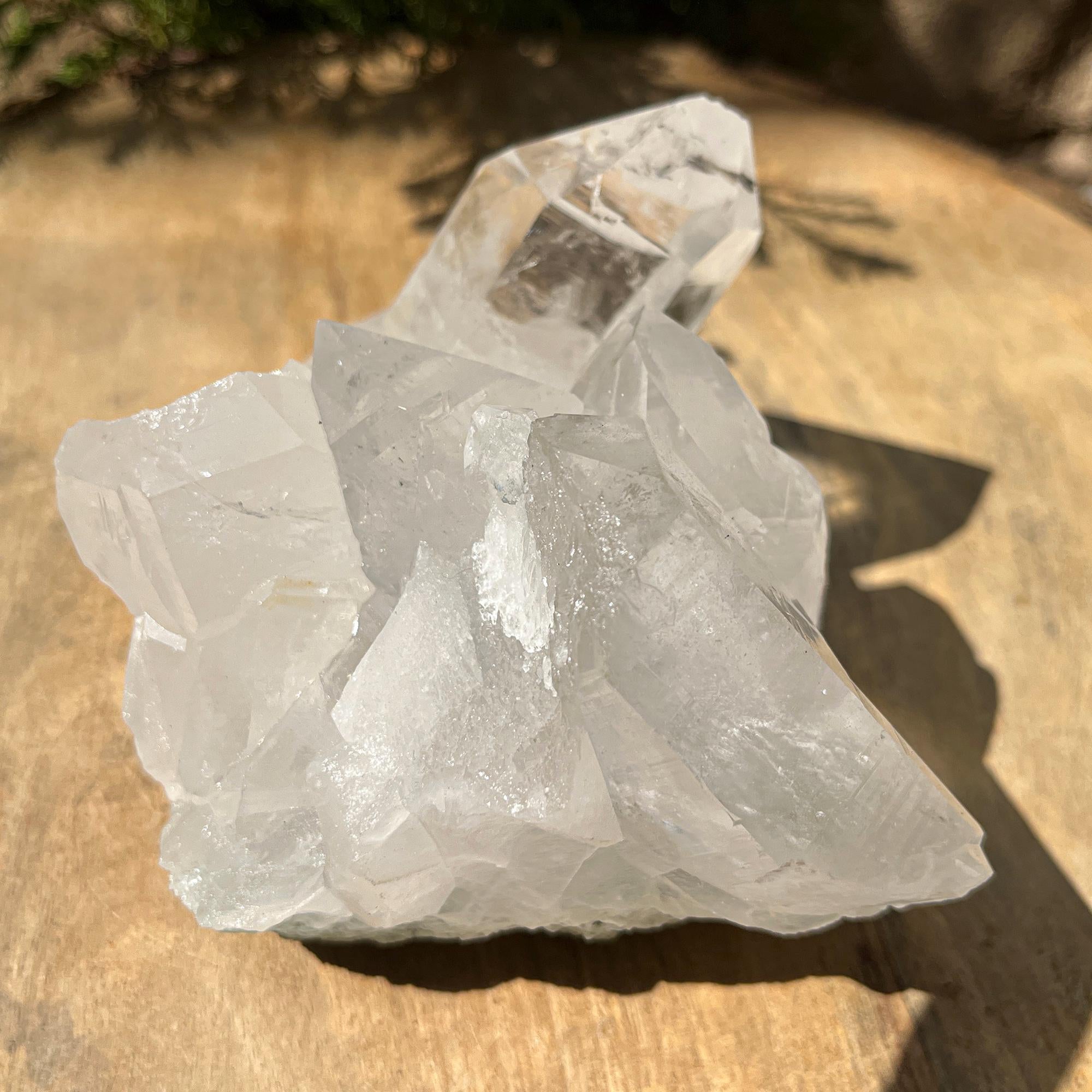 Chlorite Included Himalayan Quartz Crystal Cluster - Healing Stone 695gm