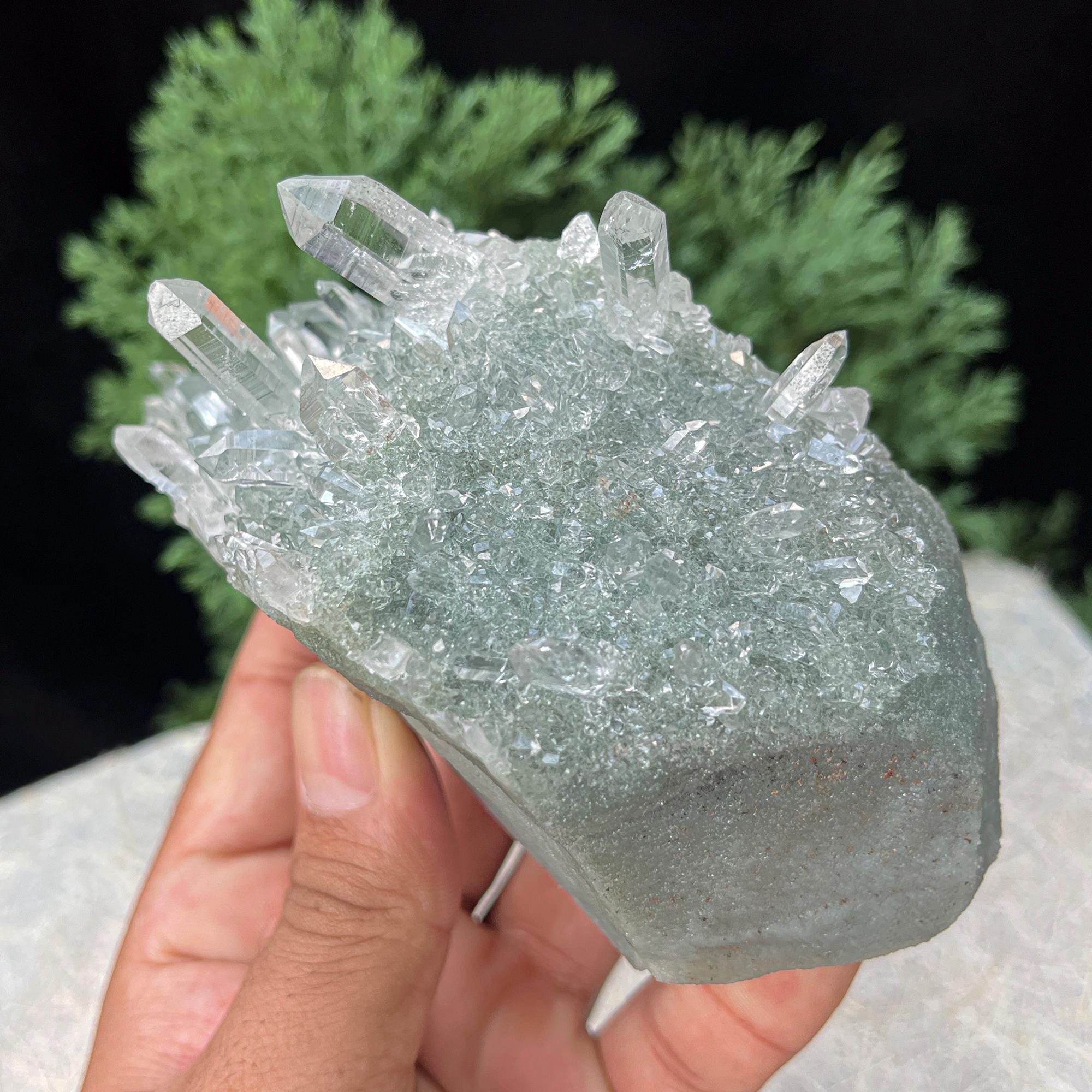 Himalayan Green Chlorite Quartz Specimen: Raw Healing Crystal 640gm