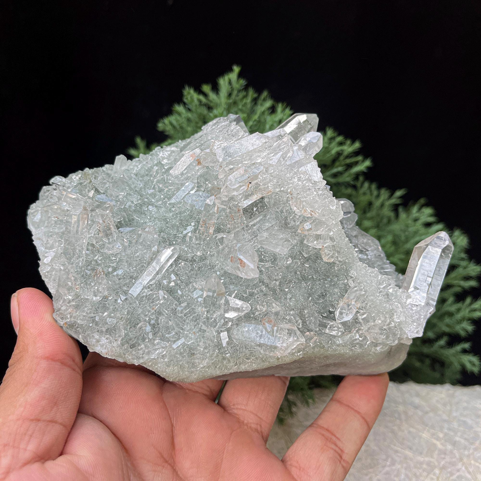 Himalayan Elestial Chlorite Quartz Cluster specimen Raw Healing Minerals 770gm