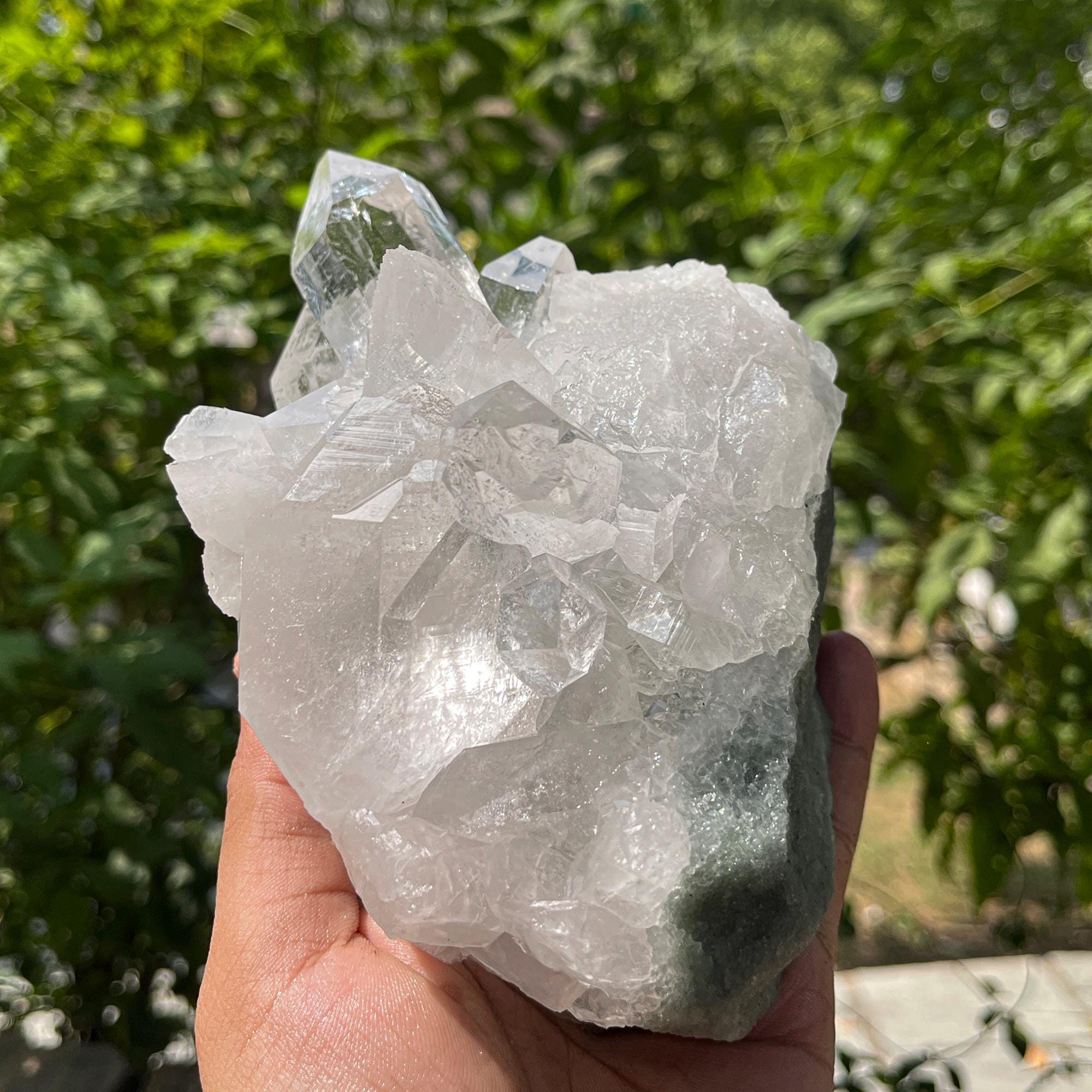 Green Chlorite Himalayan Quartz Cluster : Mineral Specimen, Manihar Crystal