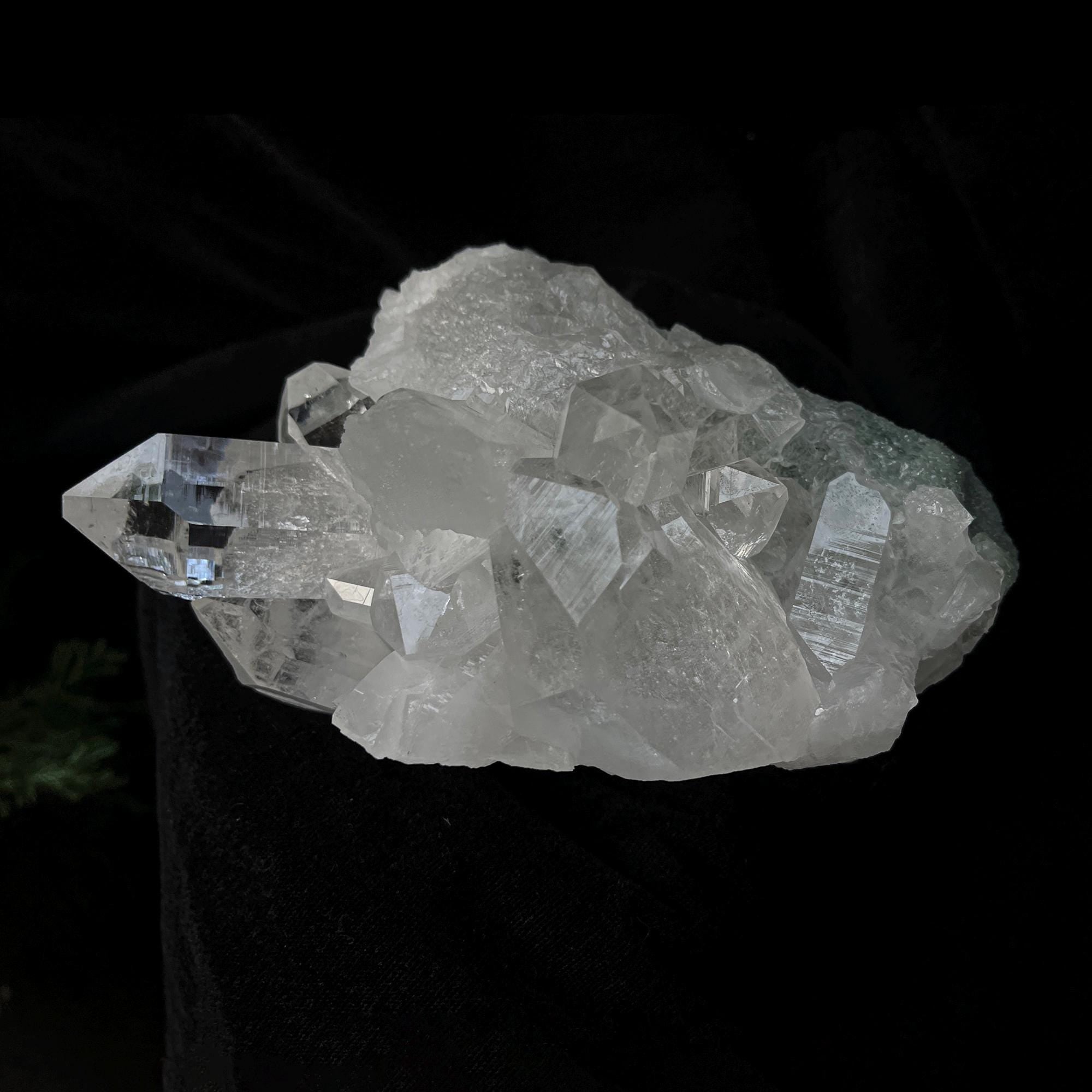 Green Chlorite Himalayan Quartz Cluster : Mineral Specimen, Manihar Crystal