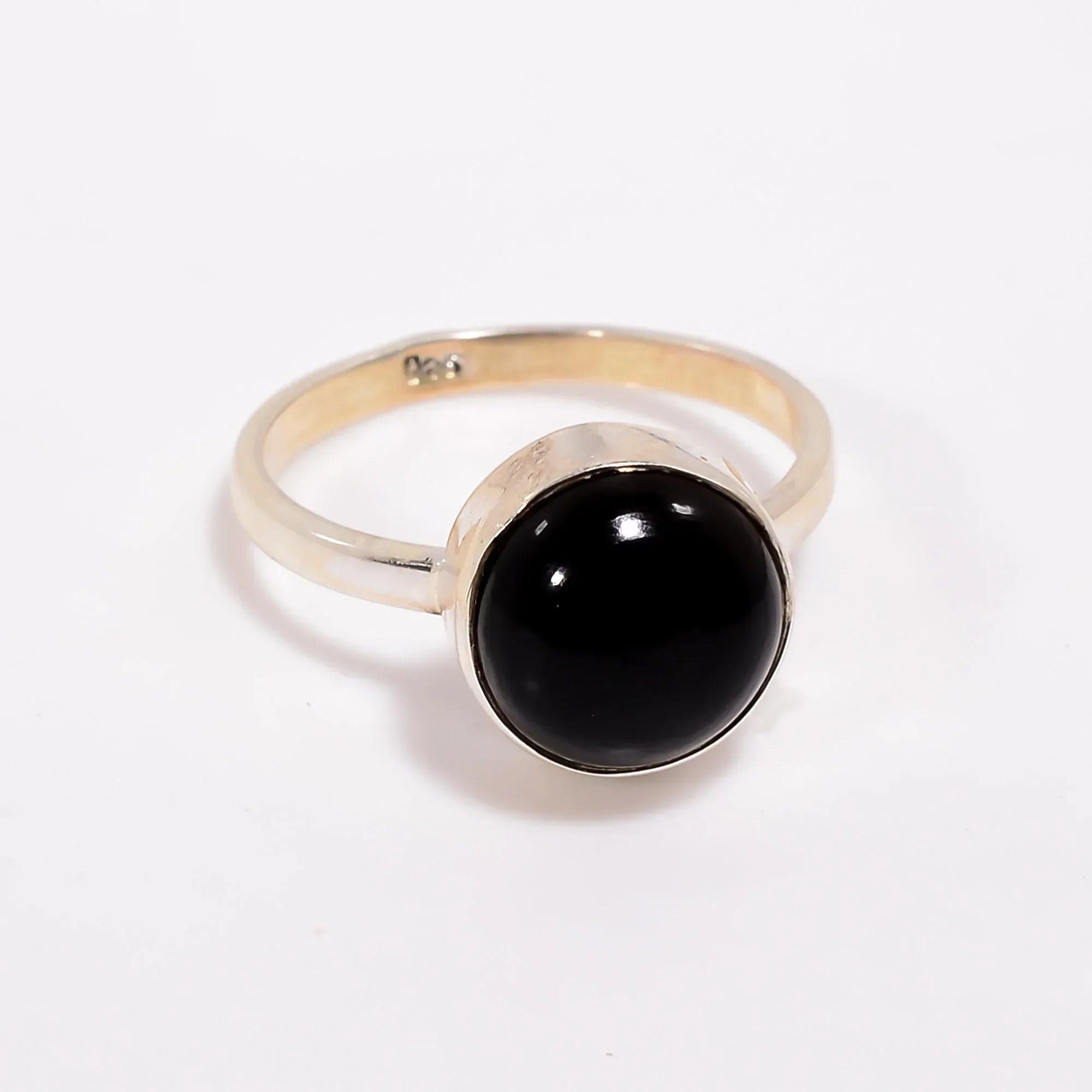 Black Onyx 925 Sterling Silver Ring: Handmade Bohemian Jewelry