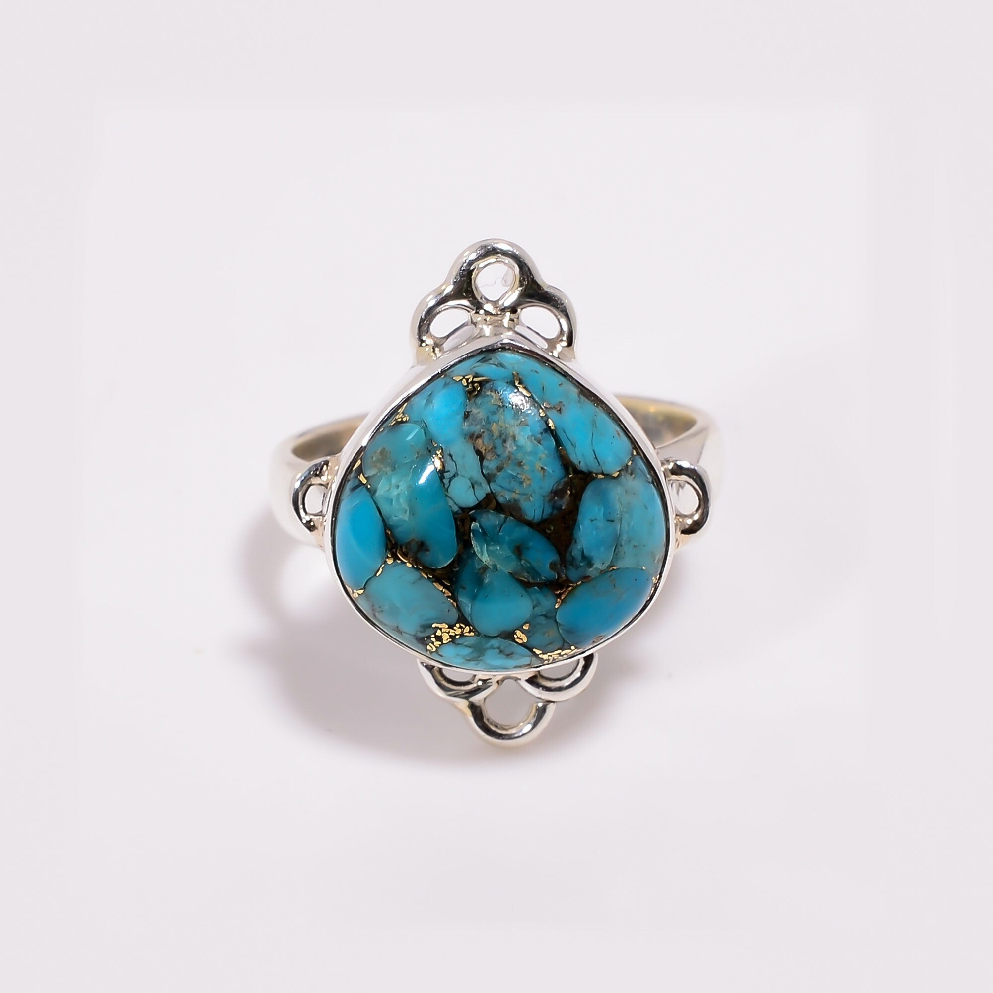 Sterling Silver Turquoise Heart Ring: December Birthstone Jewelry