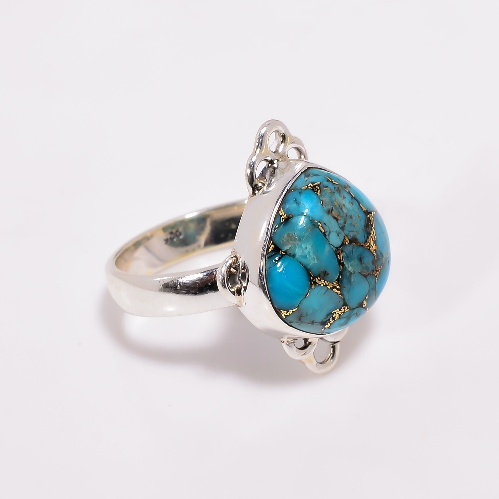 Sterling Silver Turquoise Heart Ring: December Birthstone Jewelry