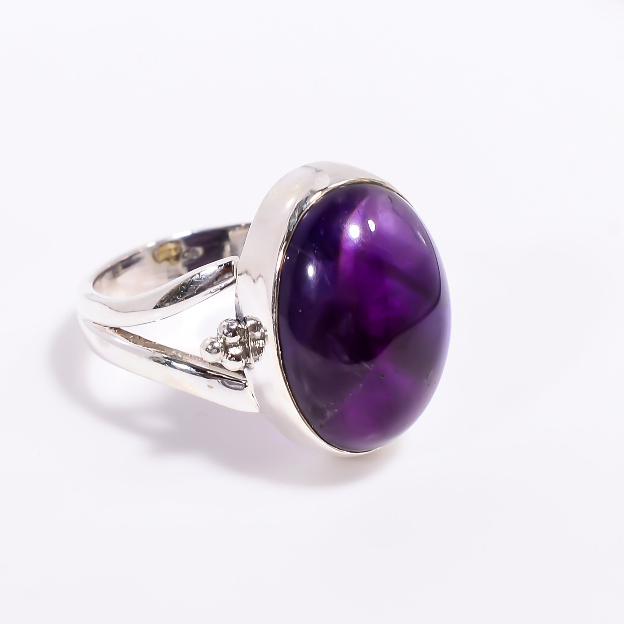 Oval Amethyst Sterling Silver Ring: February Birthstone Jewelry