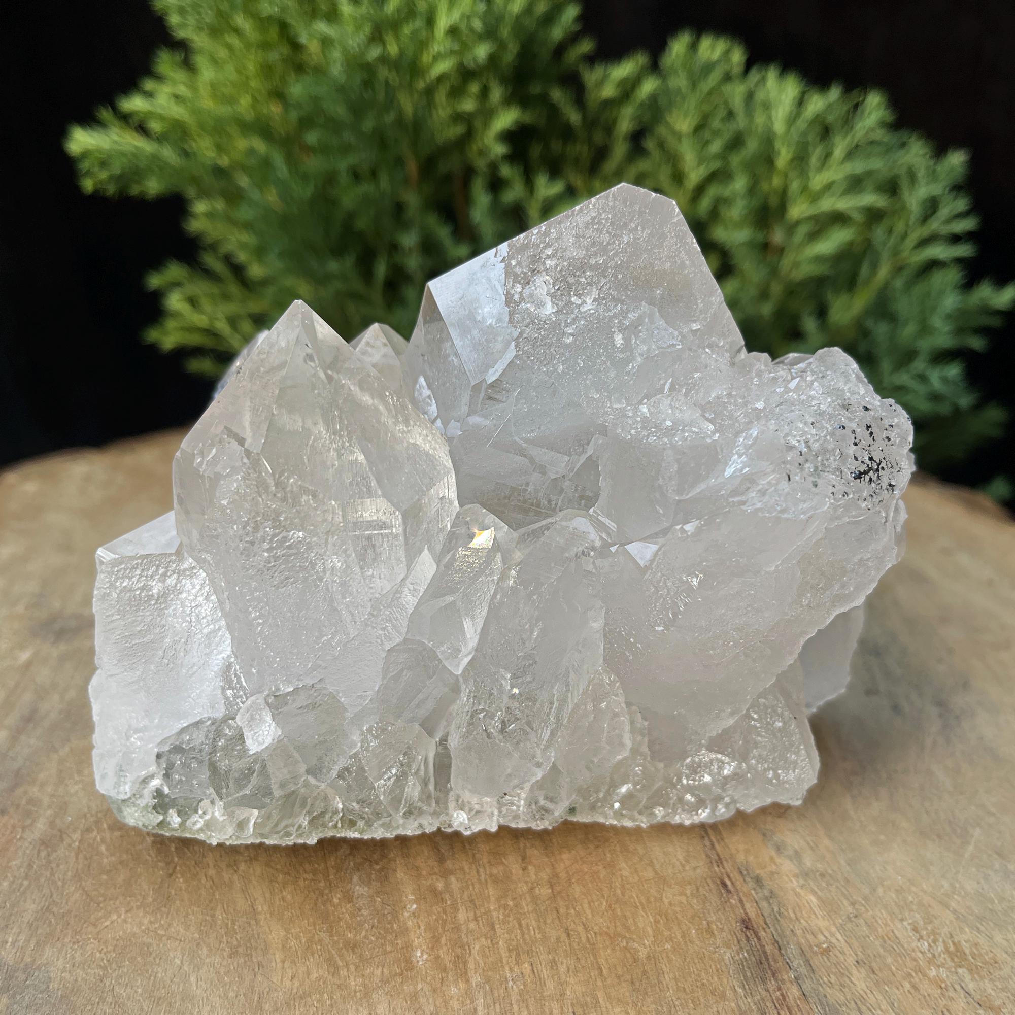 Himalayan Green Chlorite Quartz Point: Natural Crystal Cluster, Home Decor 970gm