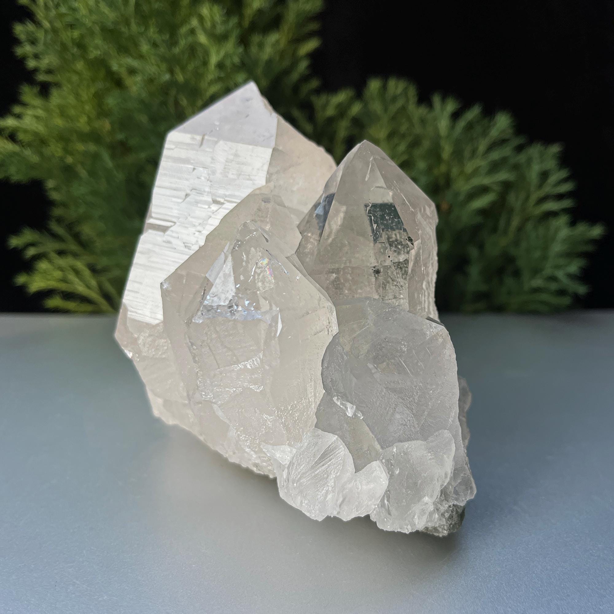 Himalayan Green Chlorite Quartz Point: Natural Crystal Cluster, Home Decor 970gm