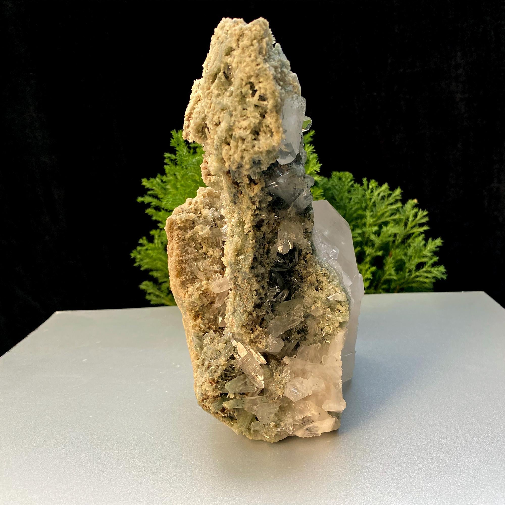Himalayan Green Phantom Quartz Crystal Tower : Raw Meditation & Healing Stone