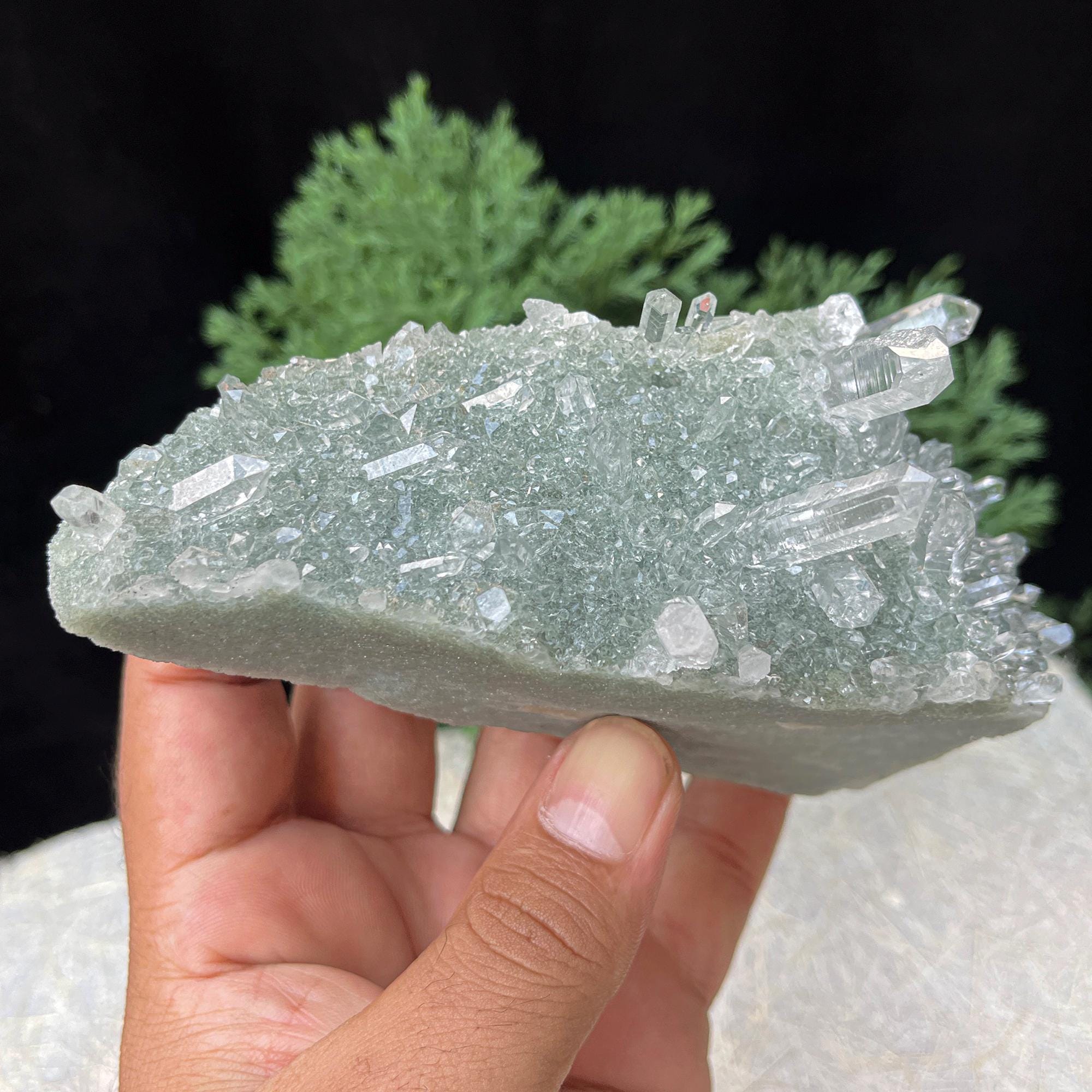 Himalayan Green Chlorite Quartz Specimen: Raw Healing Crystal 640gm