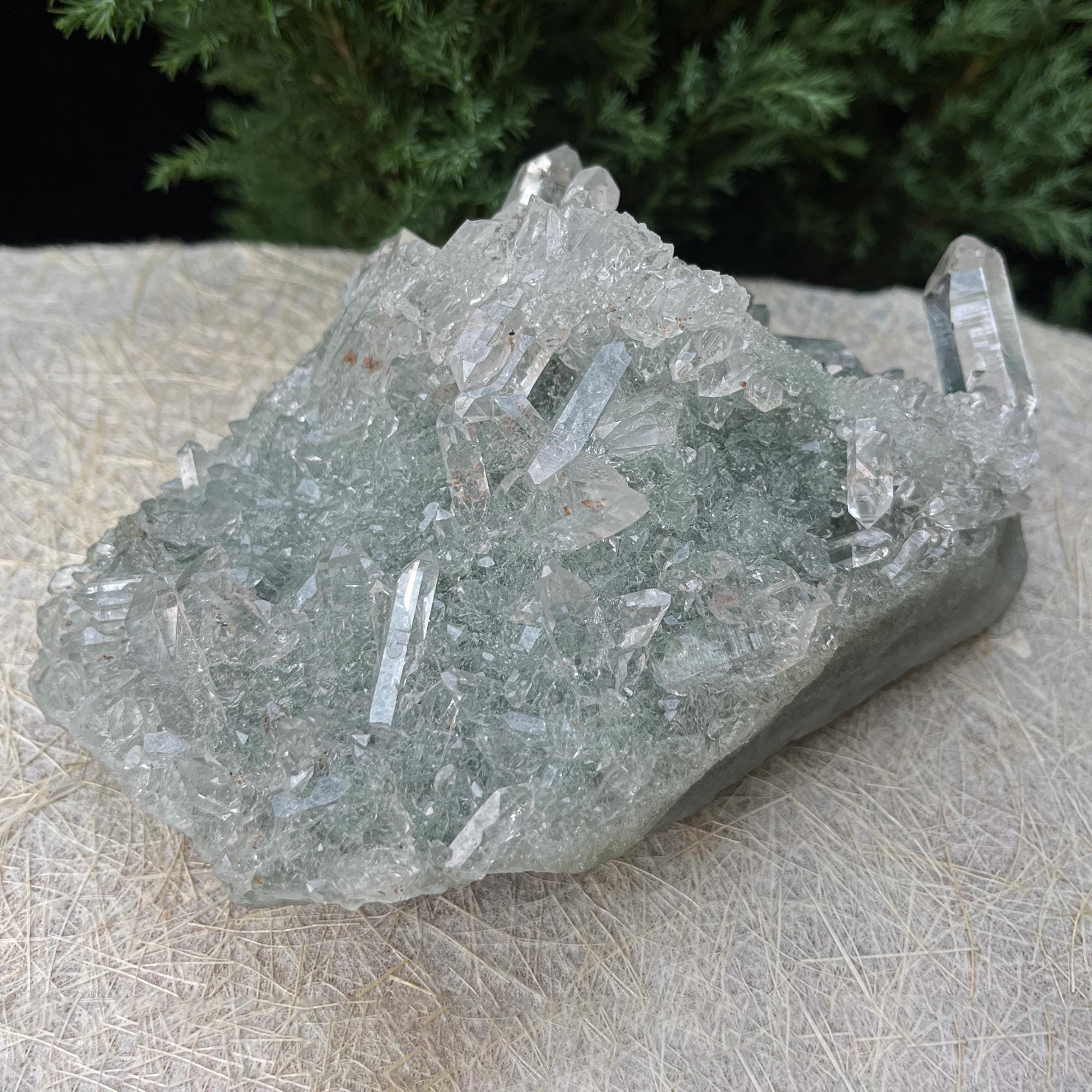 Himalayan Elestial Chlorite Quartz Cluster specimen Raw Healing Minerals 770gm