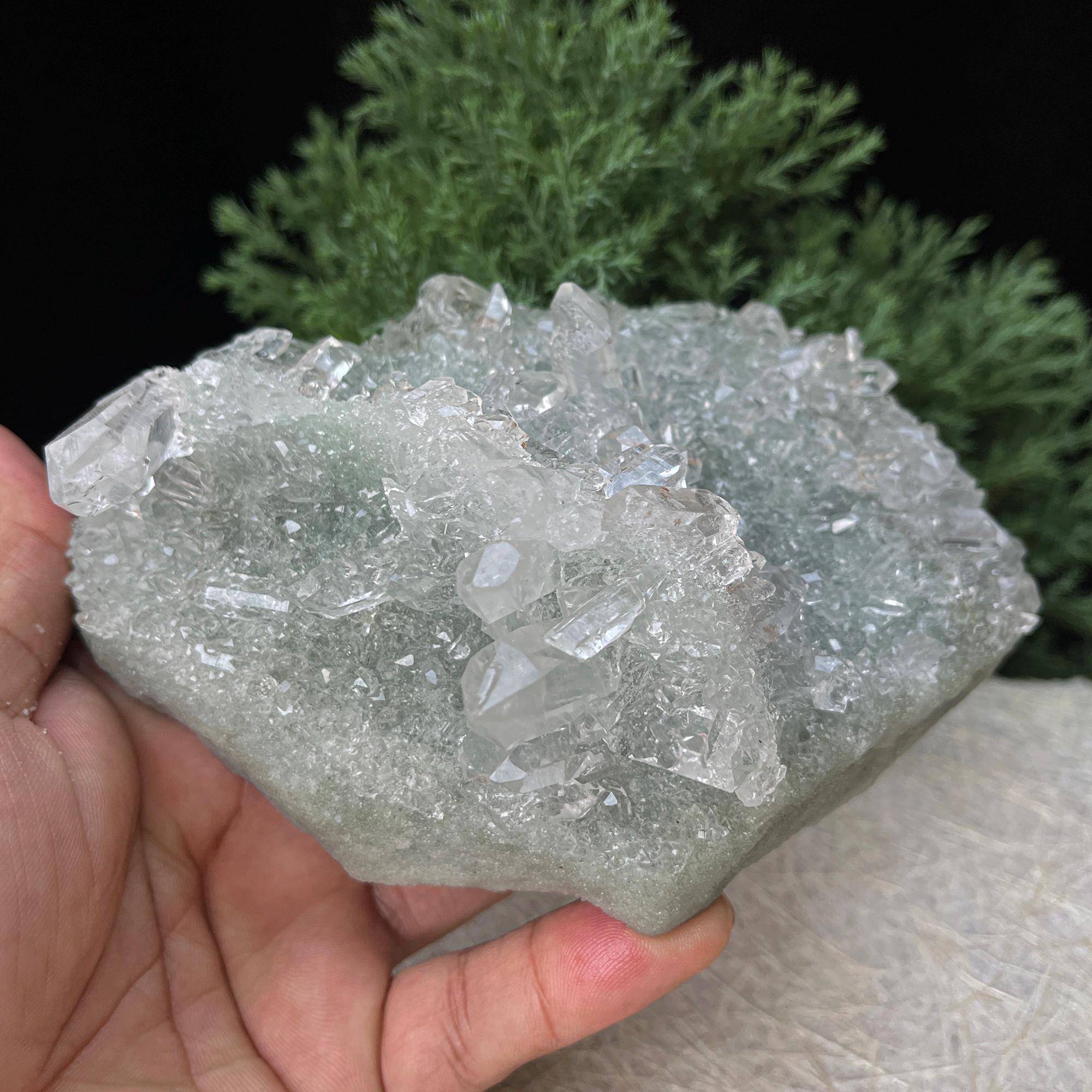 Himalayan Elestial Chlorite Quartz Cluster specimen Raw Healing Minerals 770gm