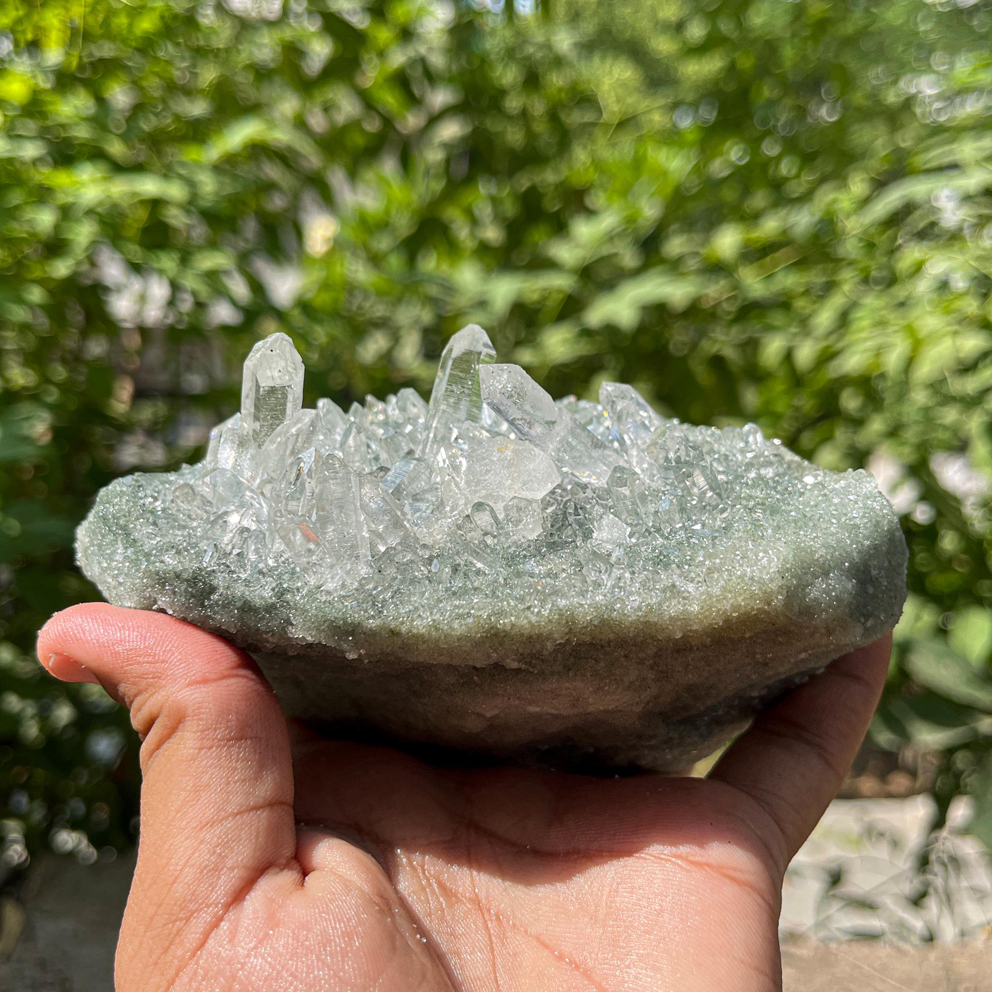 Green Chlorite Quartz Cluster: Himalayan Crystal Healing Home Decor 900gm