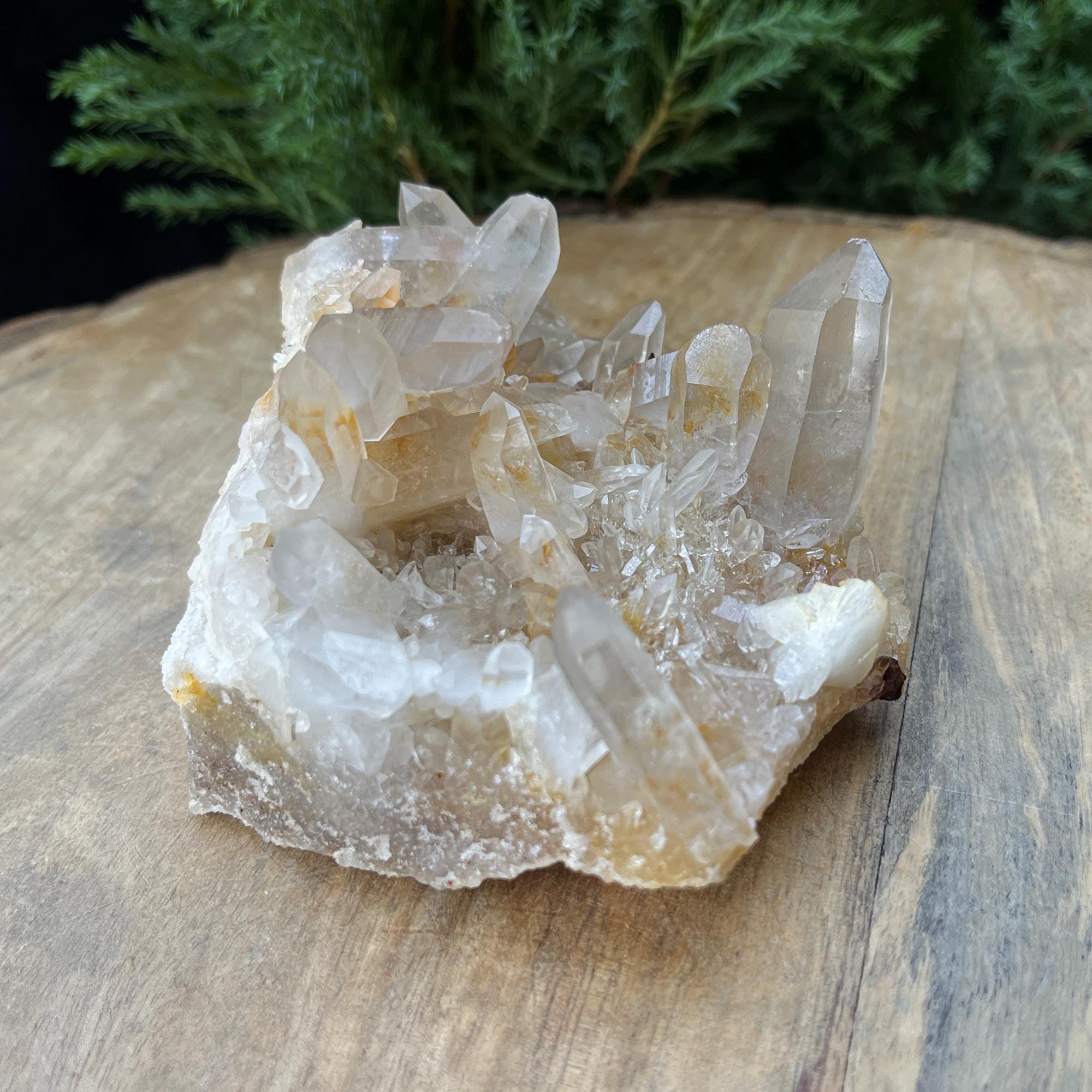 Golden Healer Samadhi Quartz Cluster: Himalayan Reiki Healing Crystal 340gm