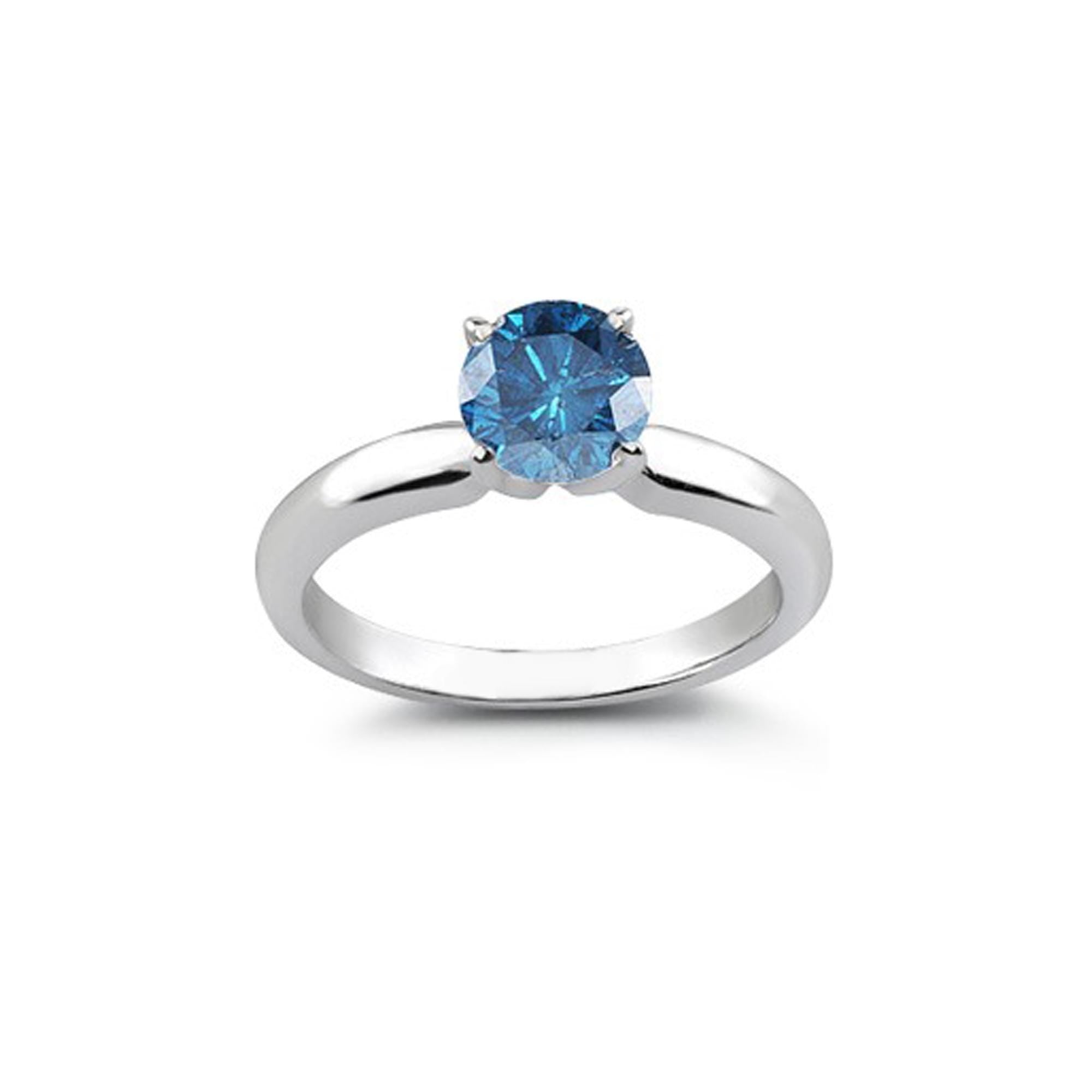 Elegant Blue Zircon Solitaire Ring – 6mm Stone, Genuine Sterling Silver