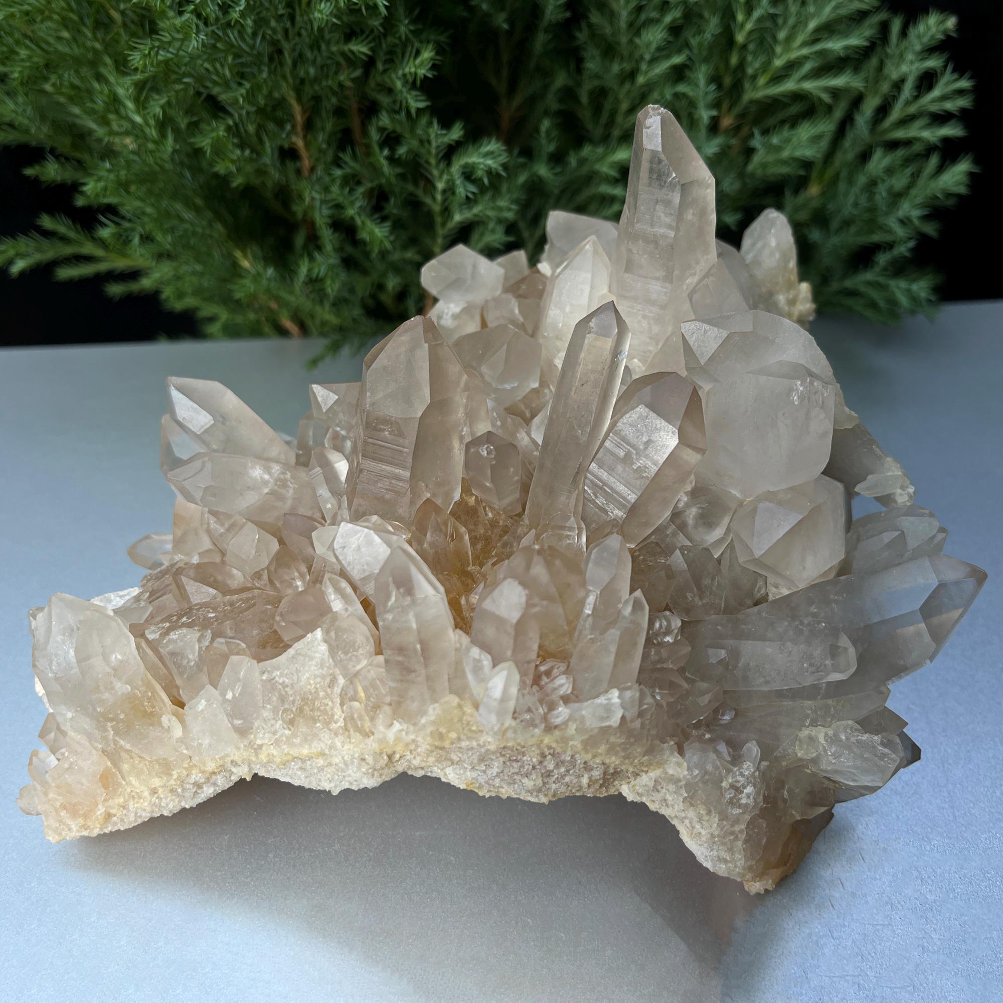 Himalayan Yellow Quartz Cluster: Golden Healer Crystal, Home Decor
