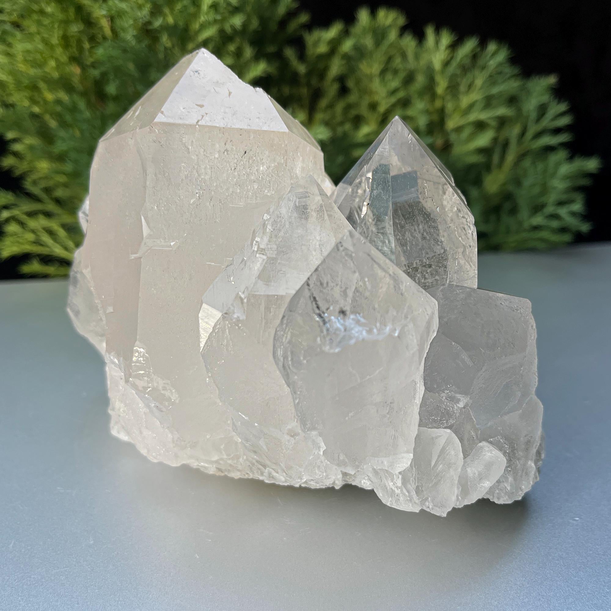 Himalayan Green Chlorite Quartz Point: Natural Crystal Cluster, Home Decor 970gm