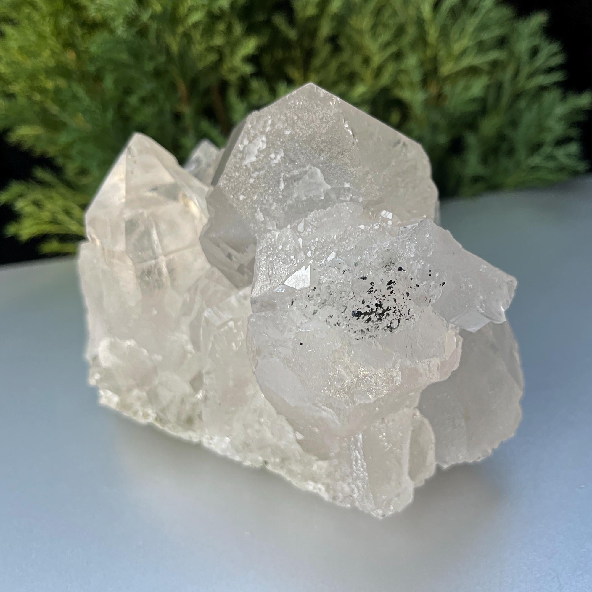 Himalayan Green Chlorite Quartz Point: Natural Crystal Cluster, Home Decor 970gm